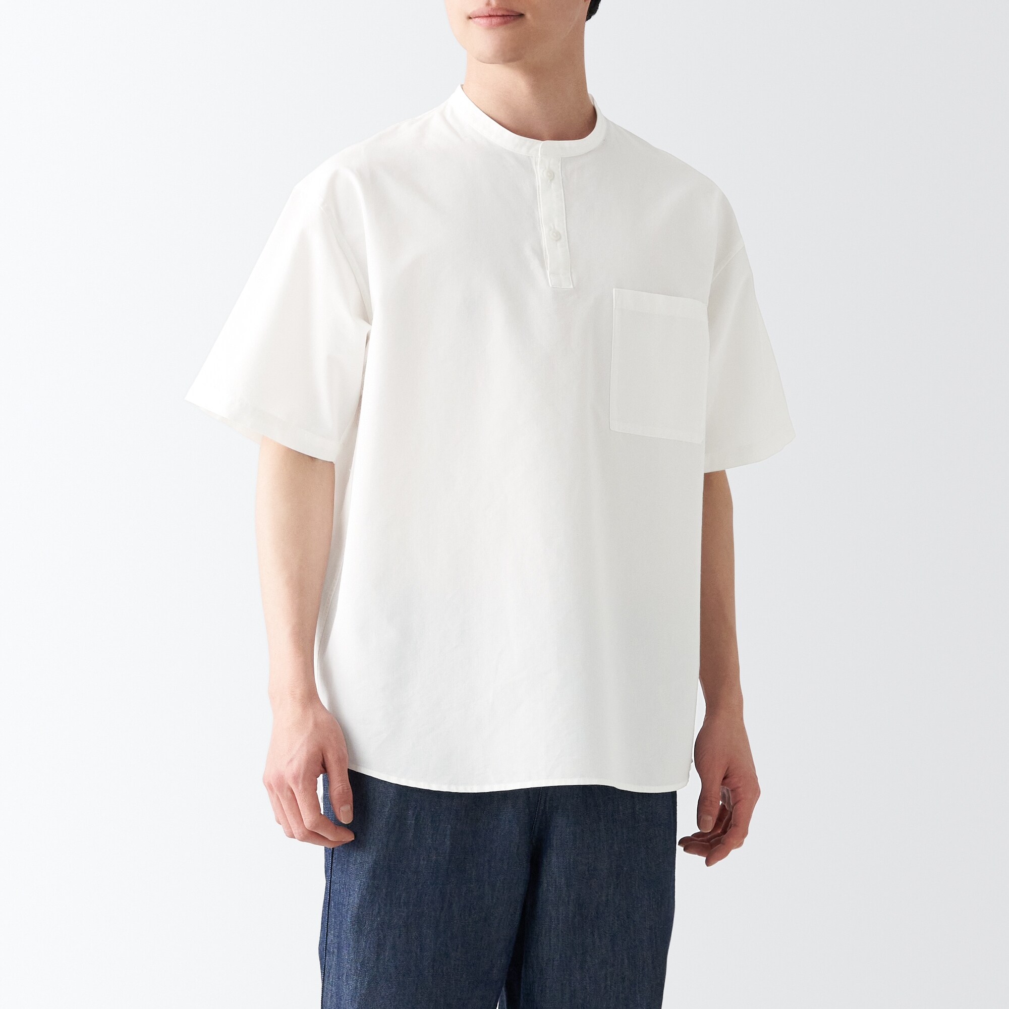 和紙混スタンドカラーシャツ（紳士）