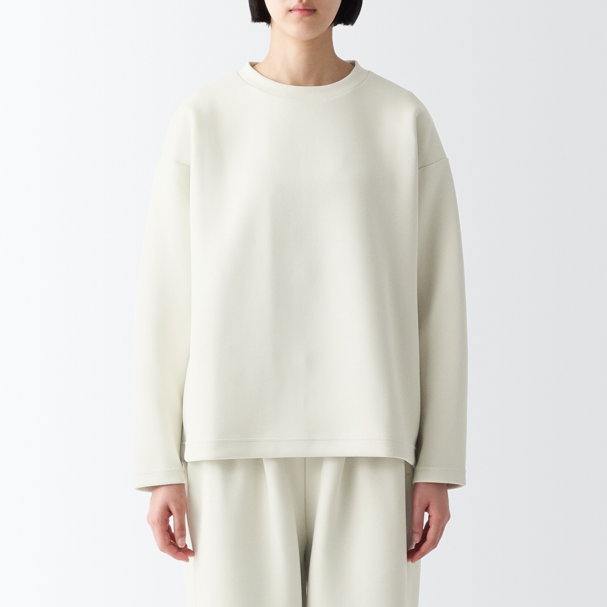 二重編みスウェットプルオーバー