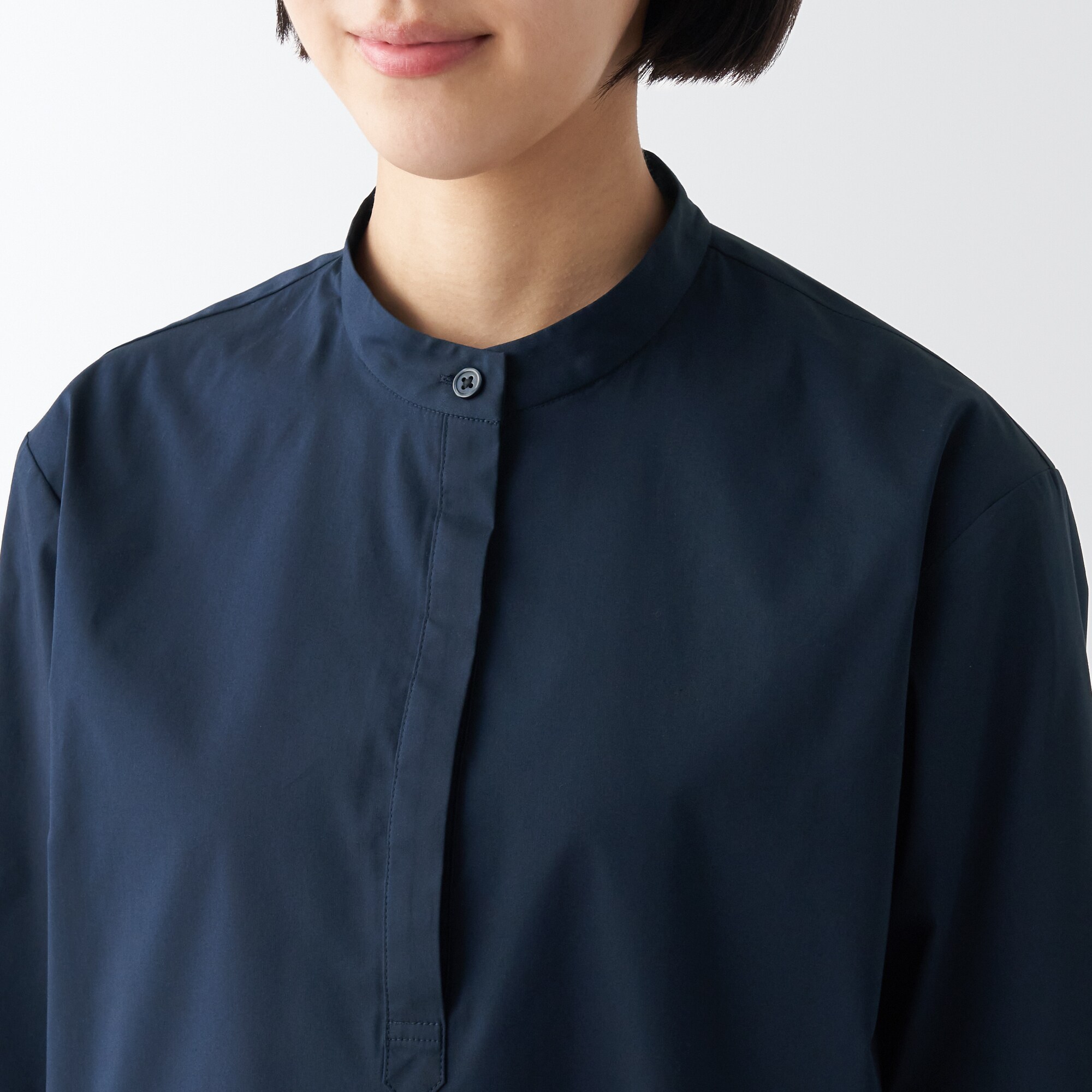 コットン混サテンチュニック