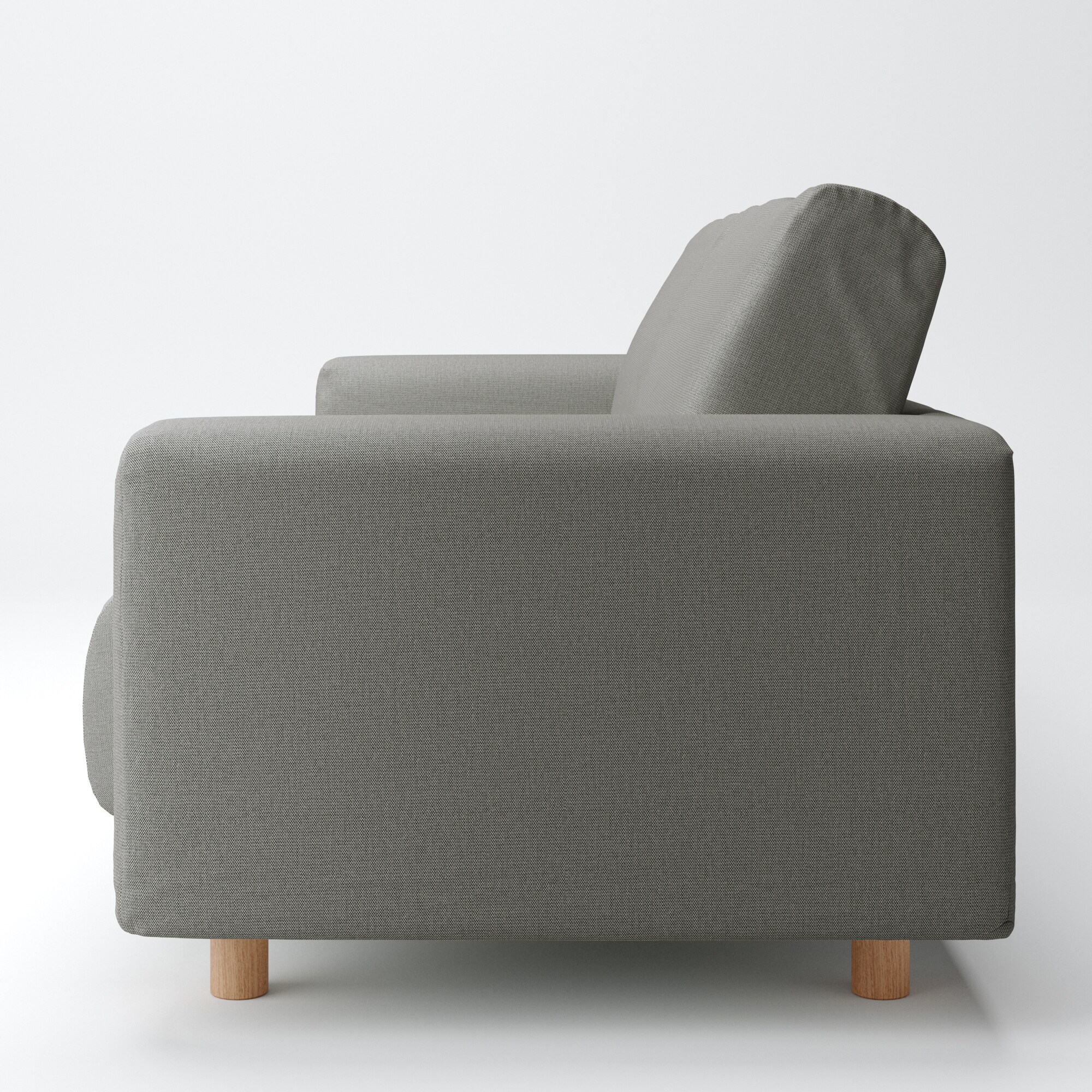 【カバー】綿麻バスケット織ソファ本体・３シーター・ウレタン・ポケットコイル用カバー／生成