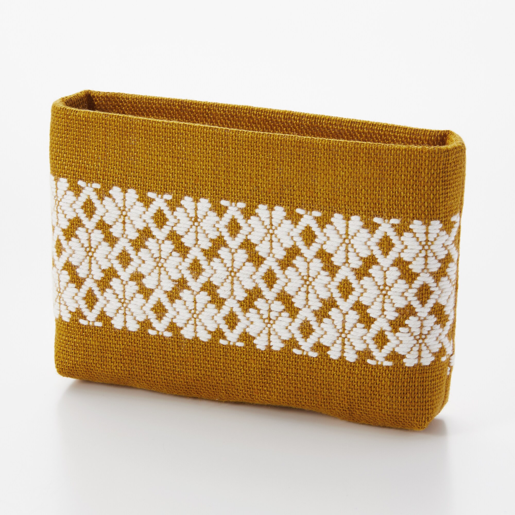 こぎん刺し　ミニポーチ　黄色