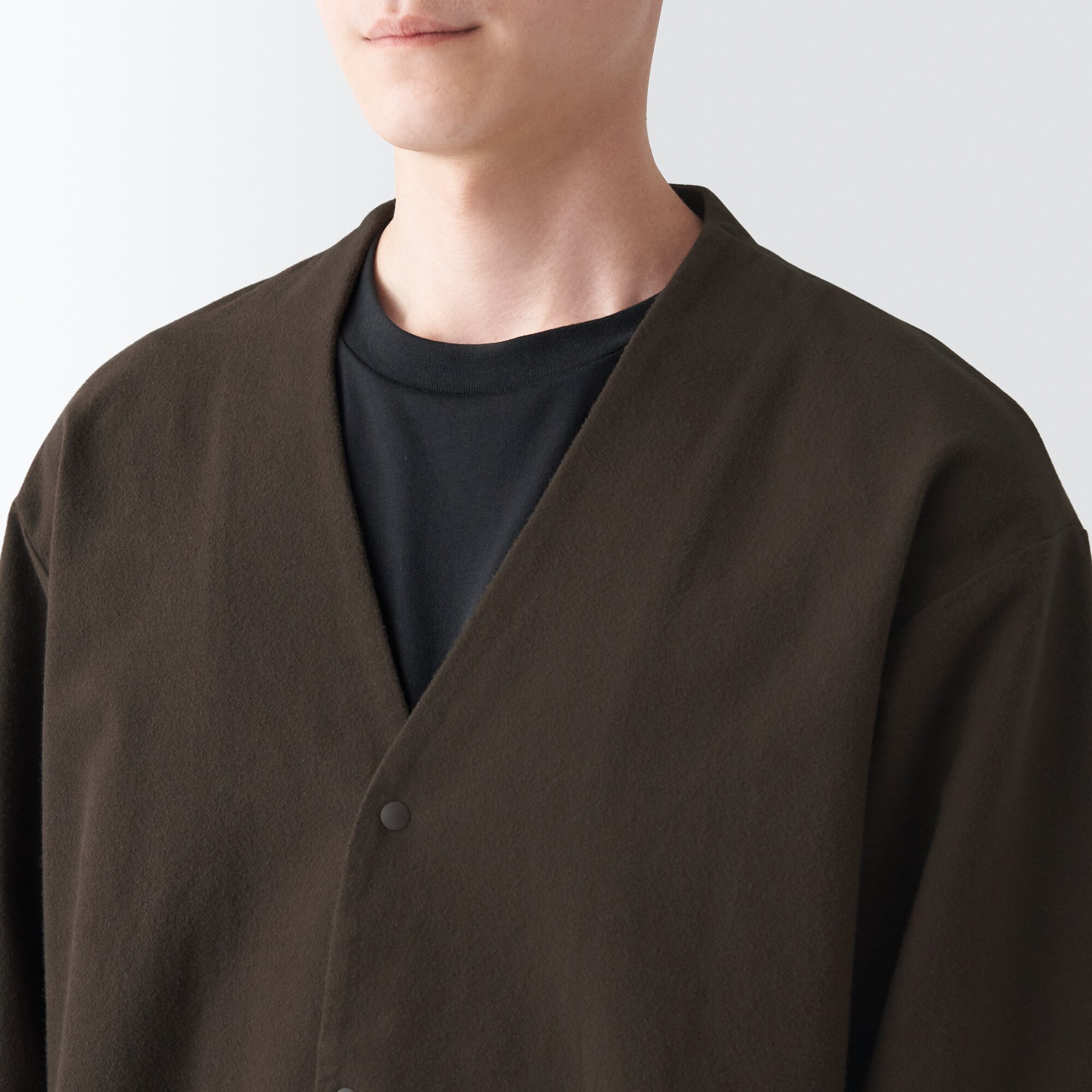 両面起毛フランネルカーディガン