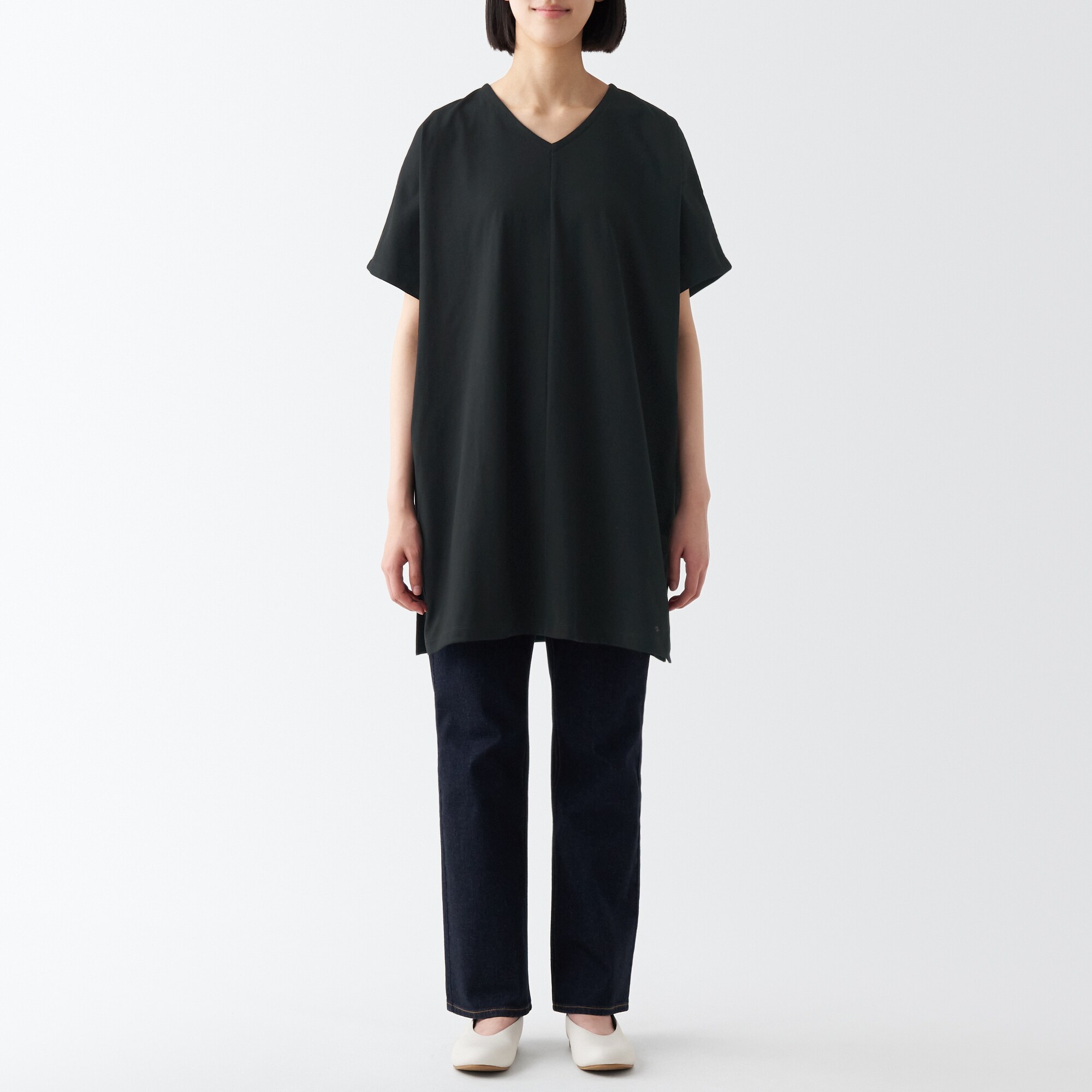 涼感ＵＶカットＶネックチュニック