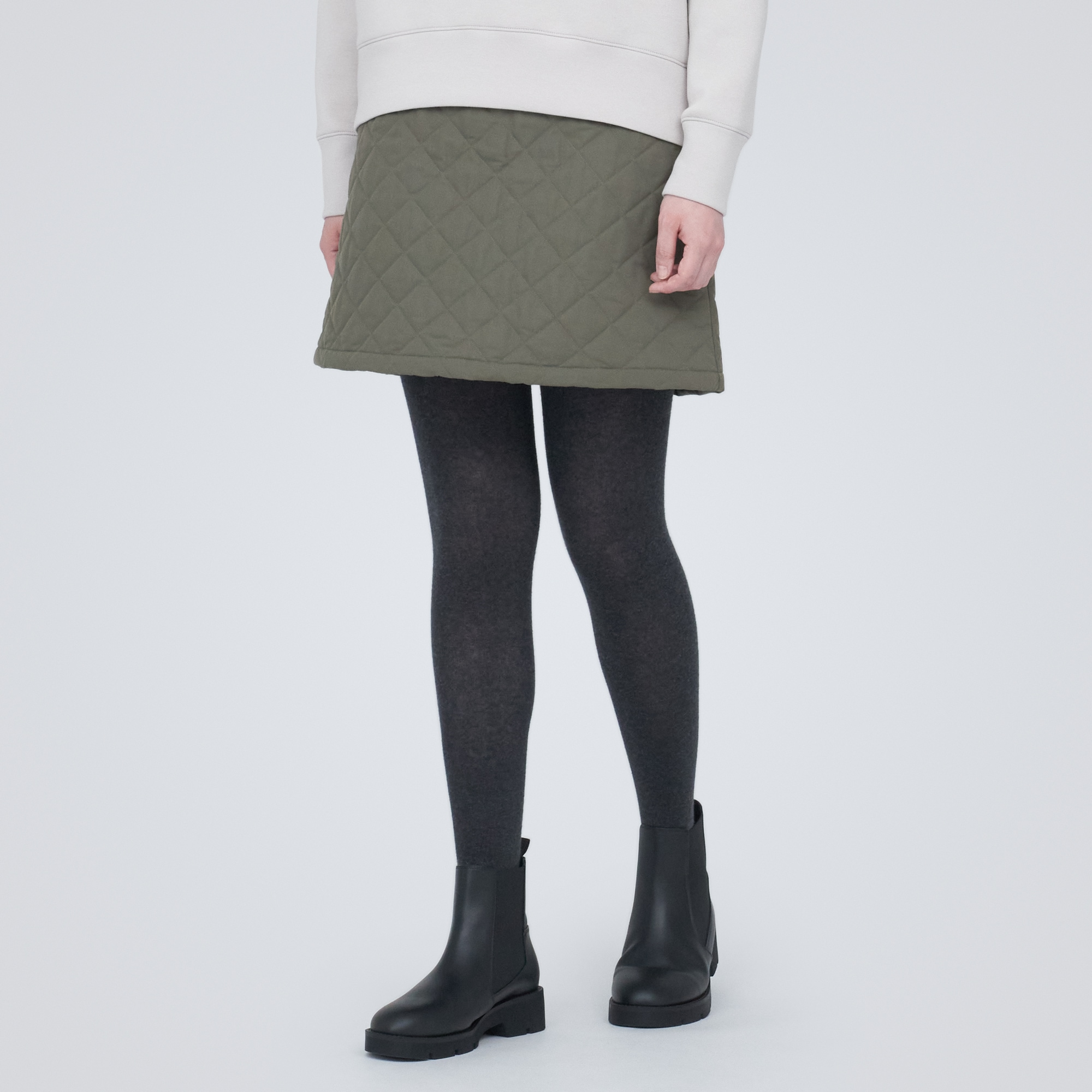 洗える　キルティングミニスカート