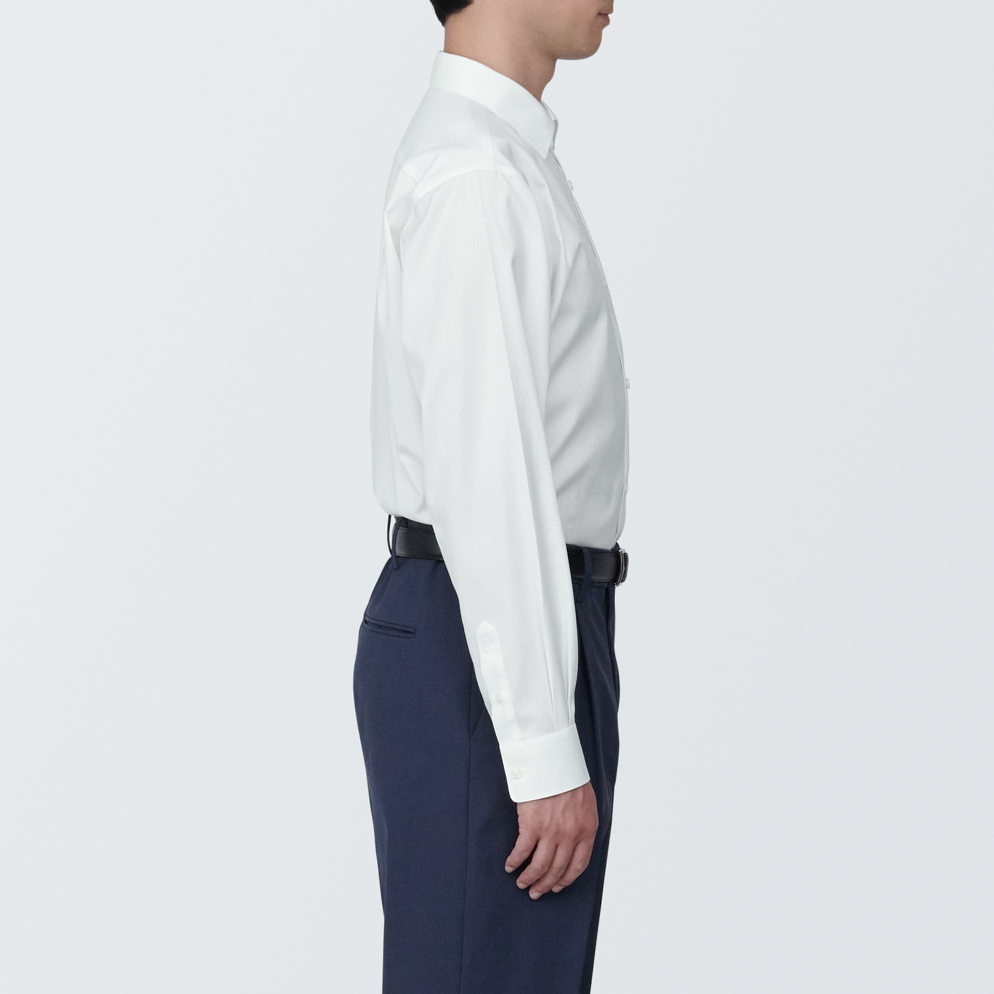 紳士　ノンアイロンセミワイドカラー長袖シャツ