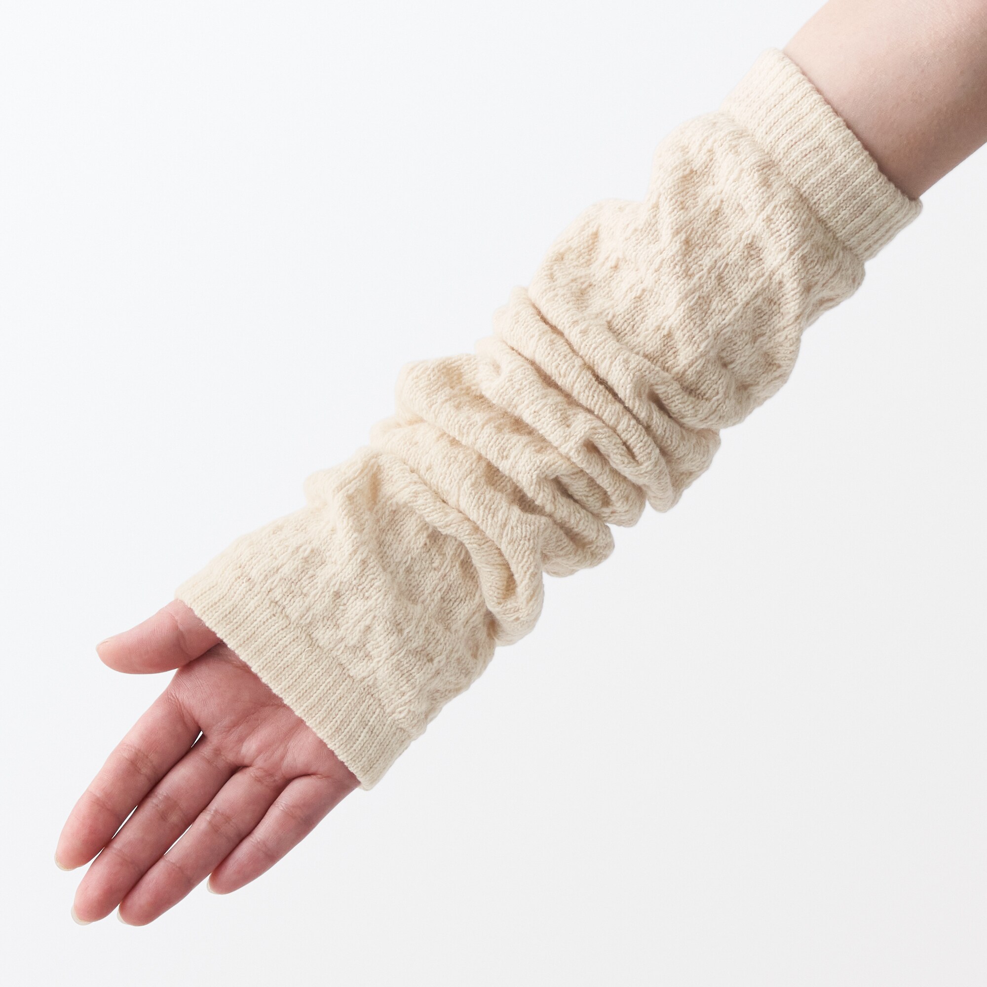 ヤク混　手にも使える　レッグウォーマー