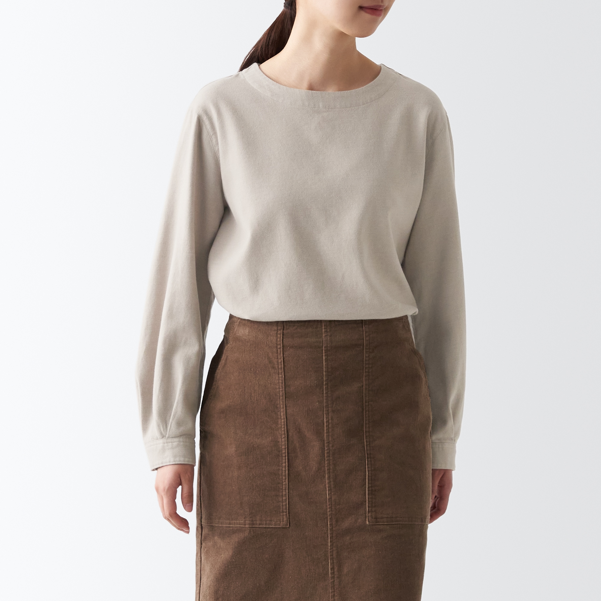 両面起毛フランネル長袖ブラウス