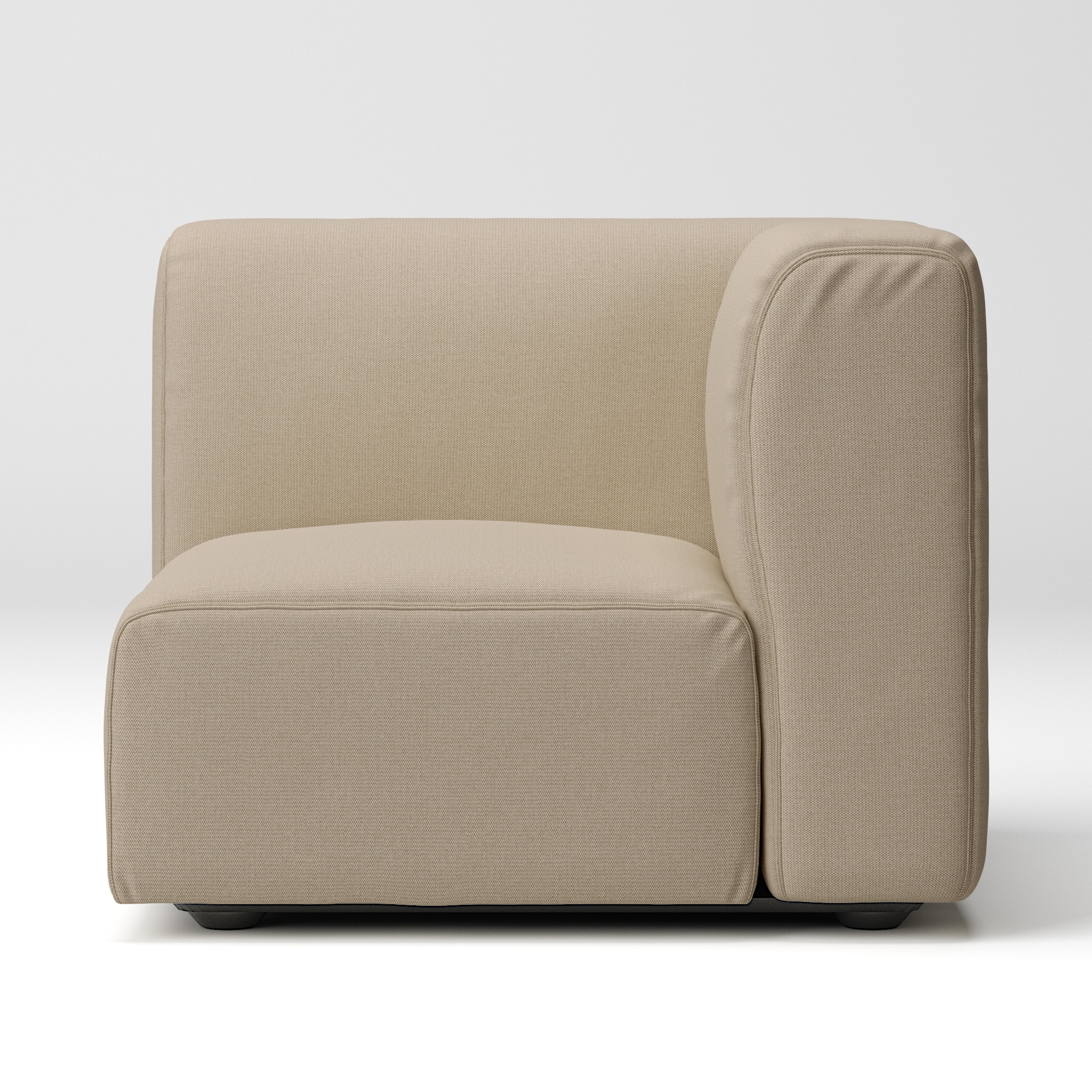 【カバー】綿麻バスケット織ユニットソファアーム付・小用カバー