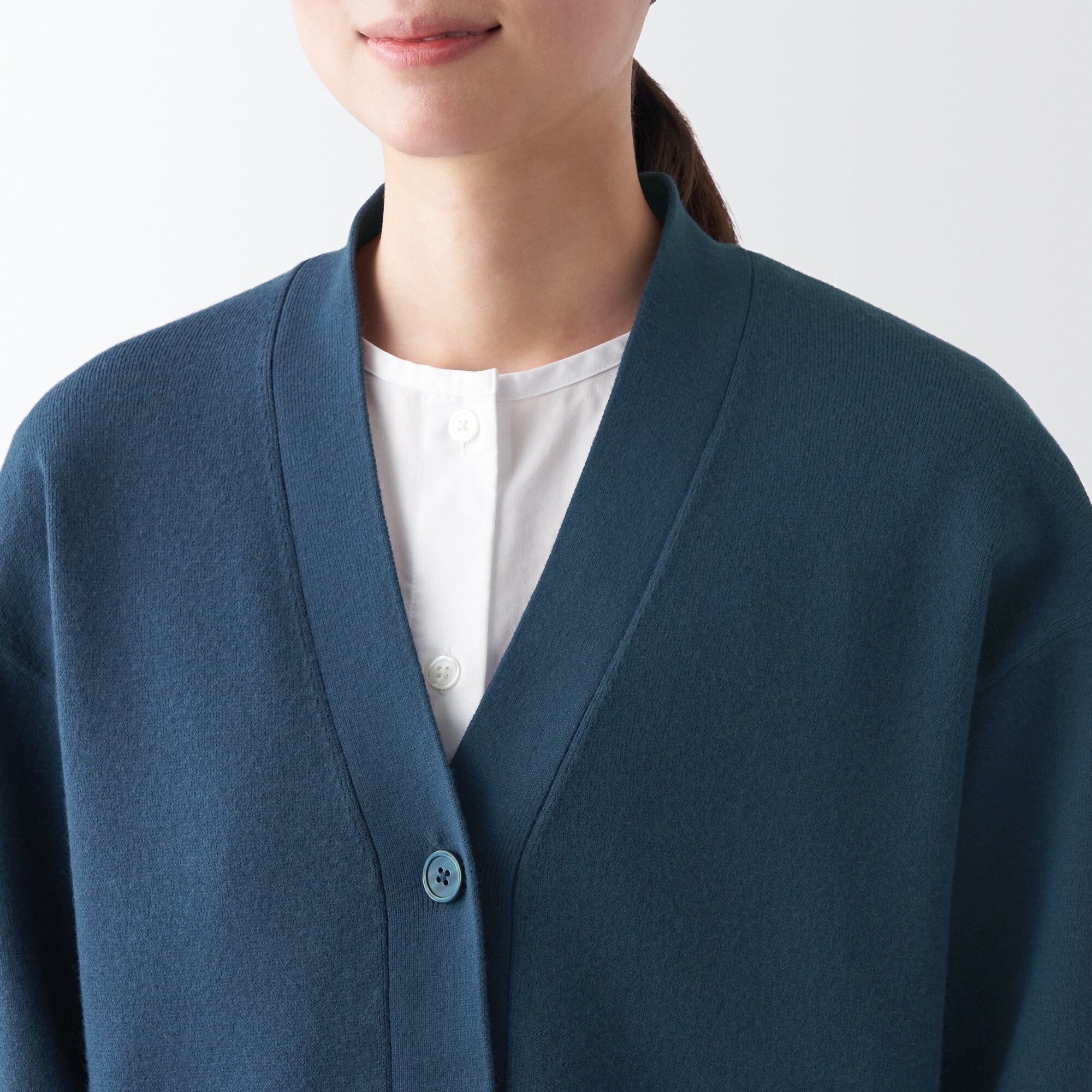 洗えるミラノリブ編みＶネックワイドカーディガン