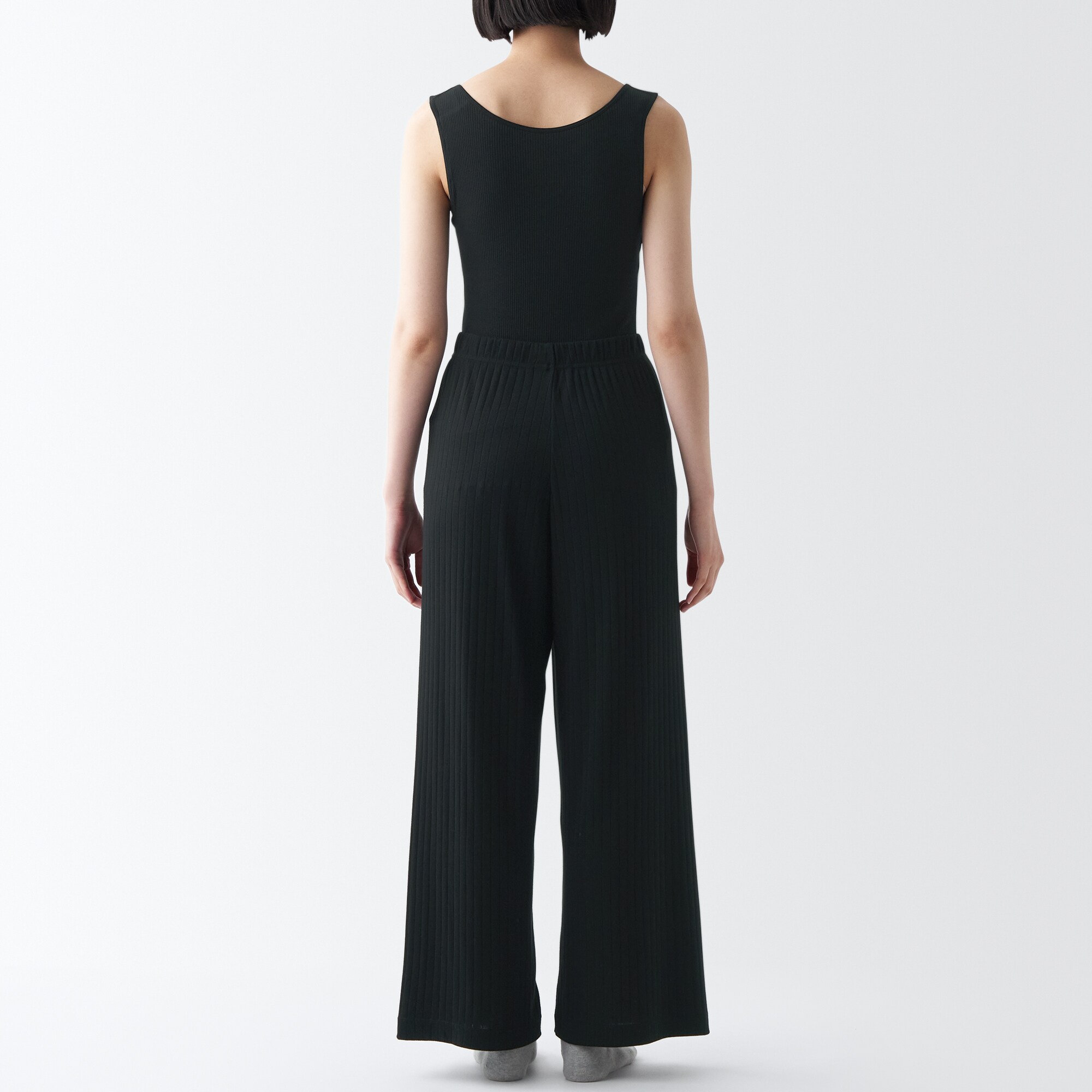 ワイドリブ　ロングパンツ