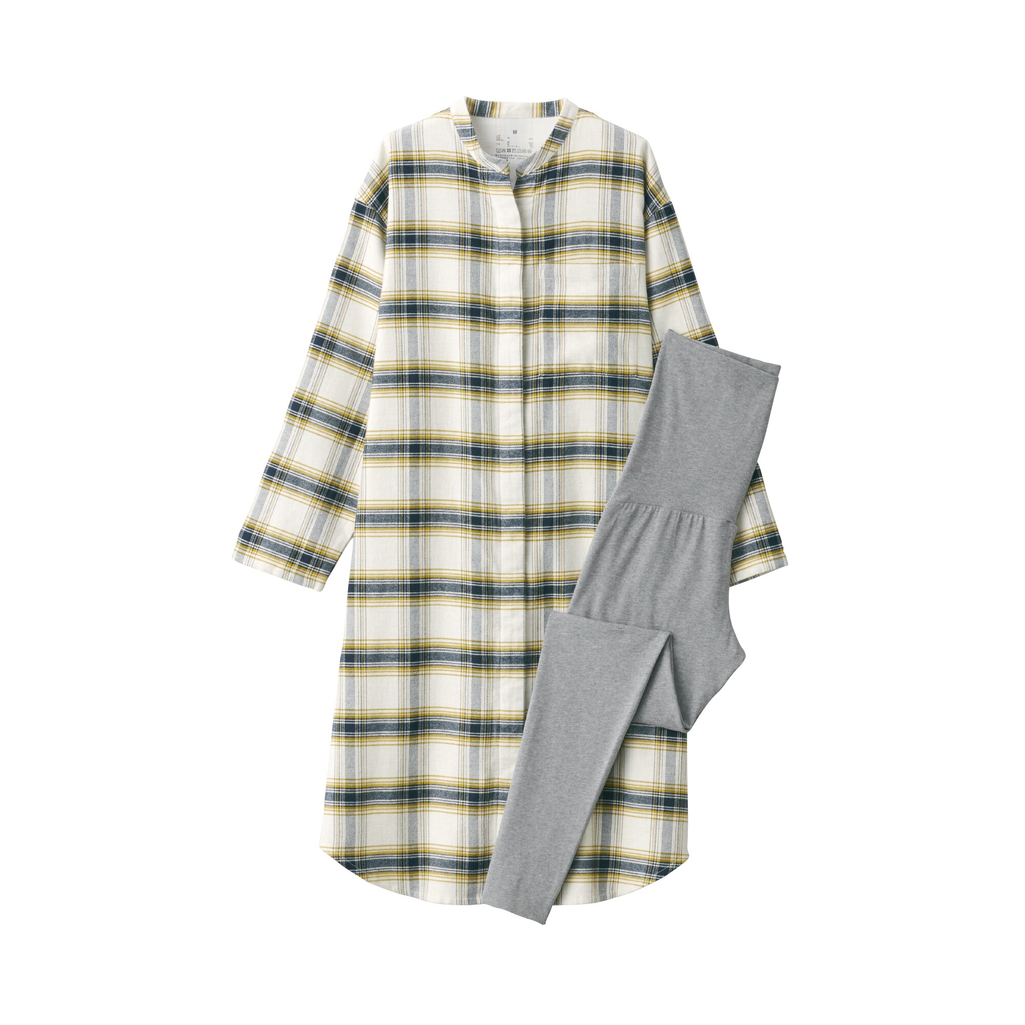 【両面起毛で温かい】脇に縫い目のない　フランネルパジャマ（マタニティ）