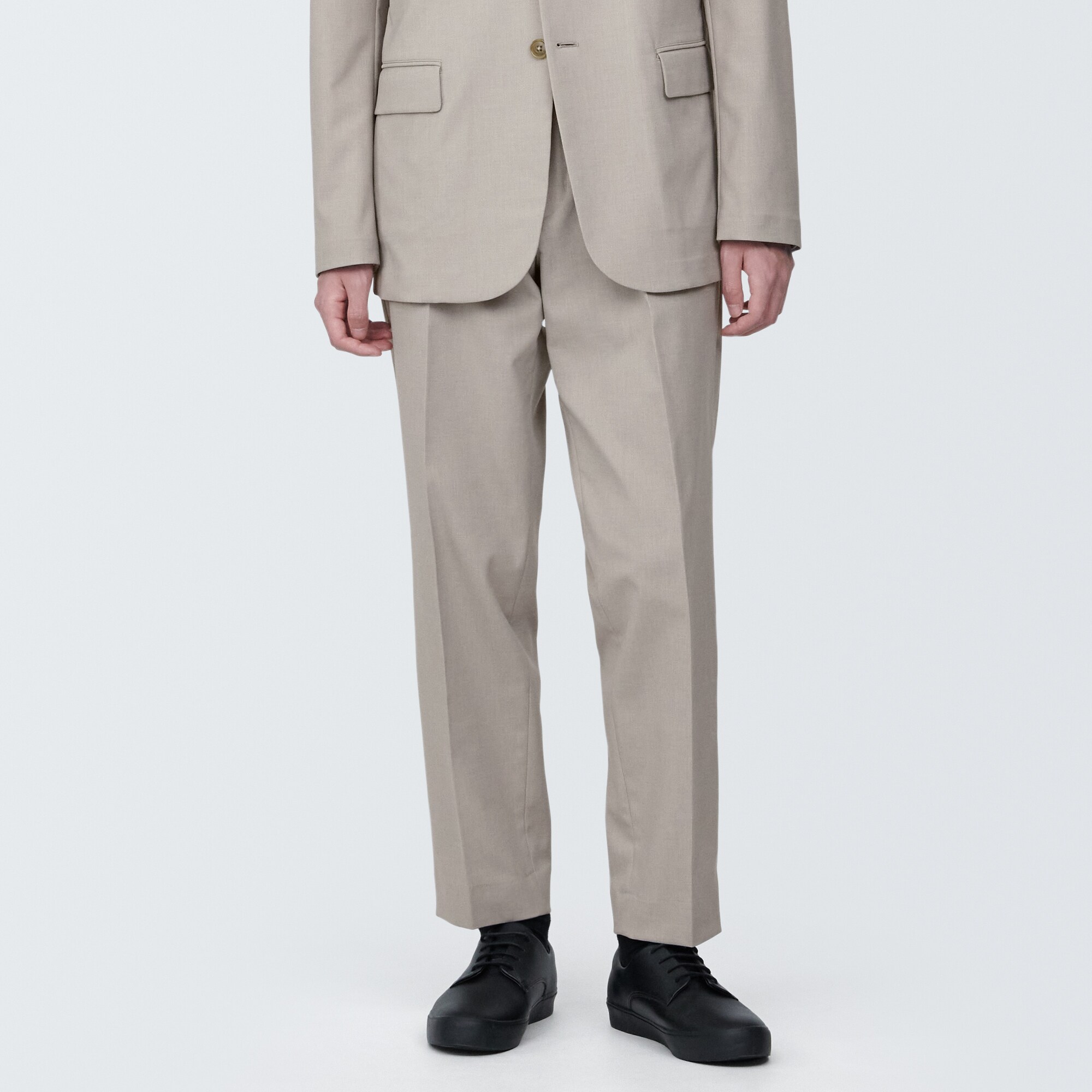 紳士　シワになりにくいストレッチワンタックパンツ