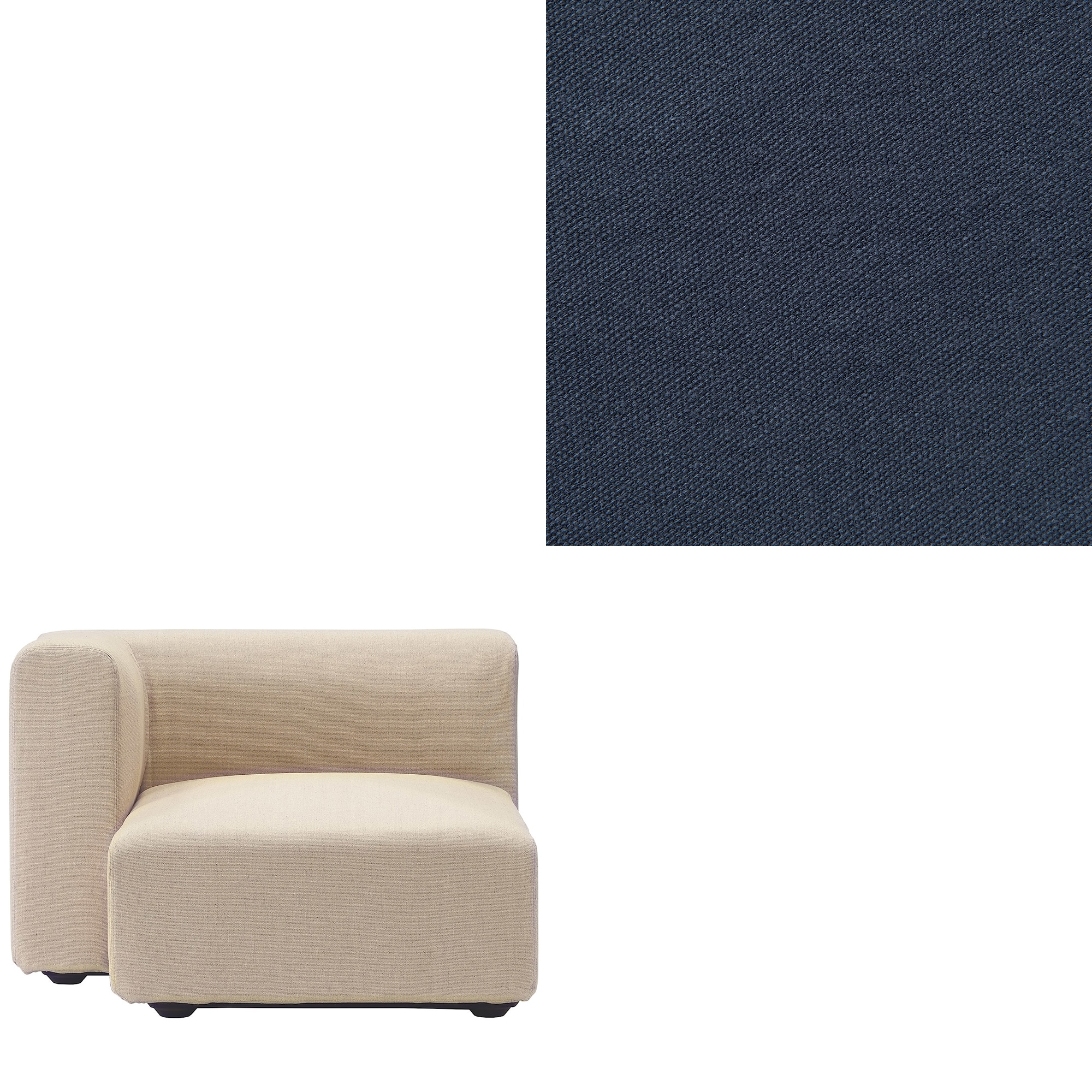 【カバー】洗いざらしの綿帆布ユニットソファ・ハーフアーム・大（右）用カバー／生成