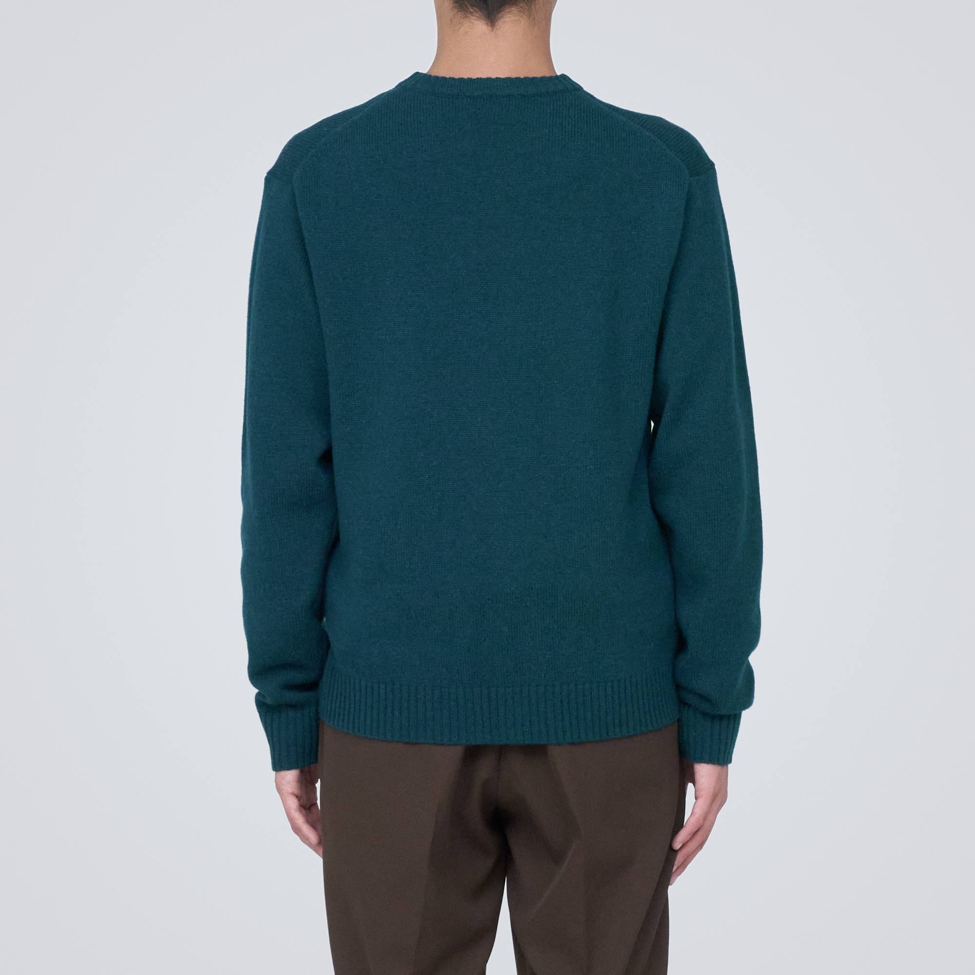 洗えるウールミドルゲージクルーネックセーター