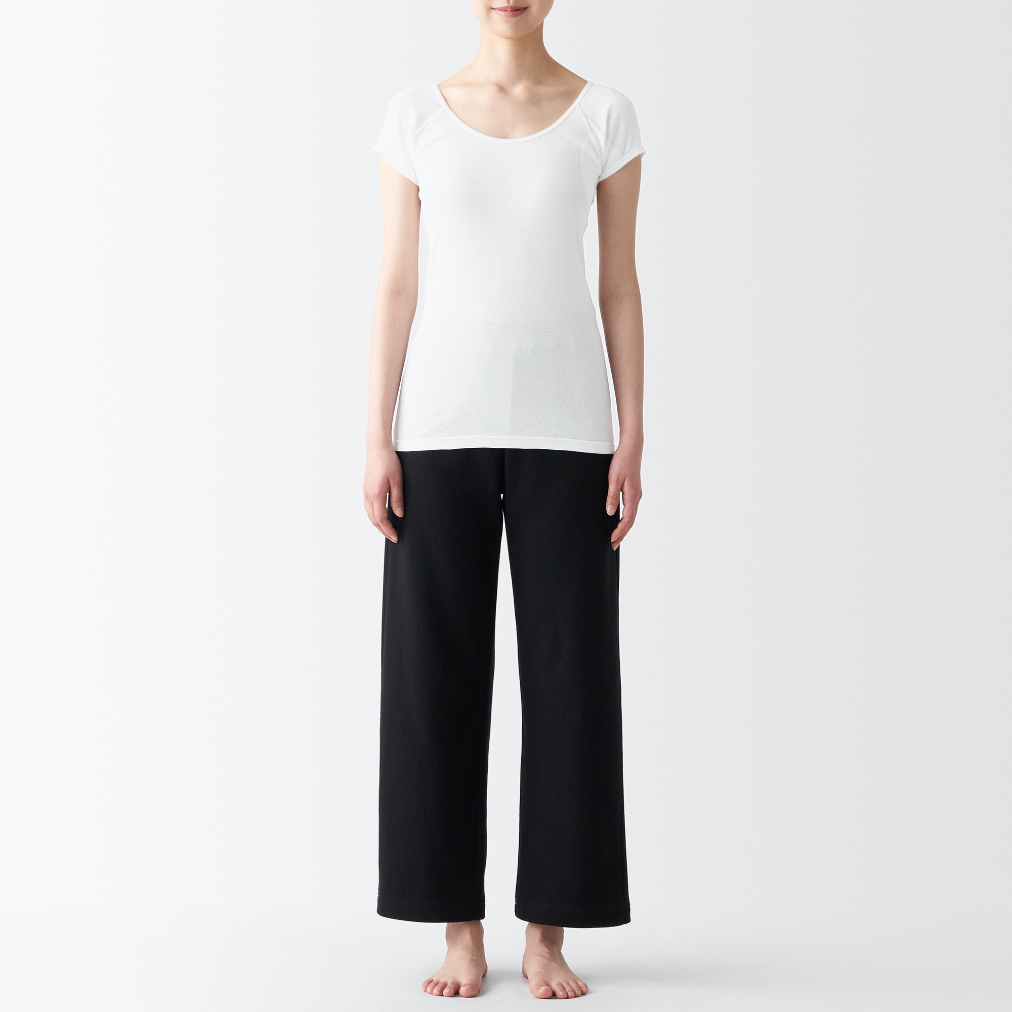 さらっと綿　汗取りパッド付きフレンチスリーブＴシャツ