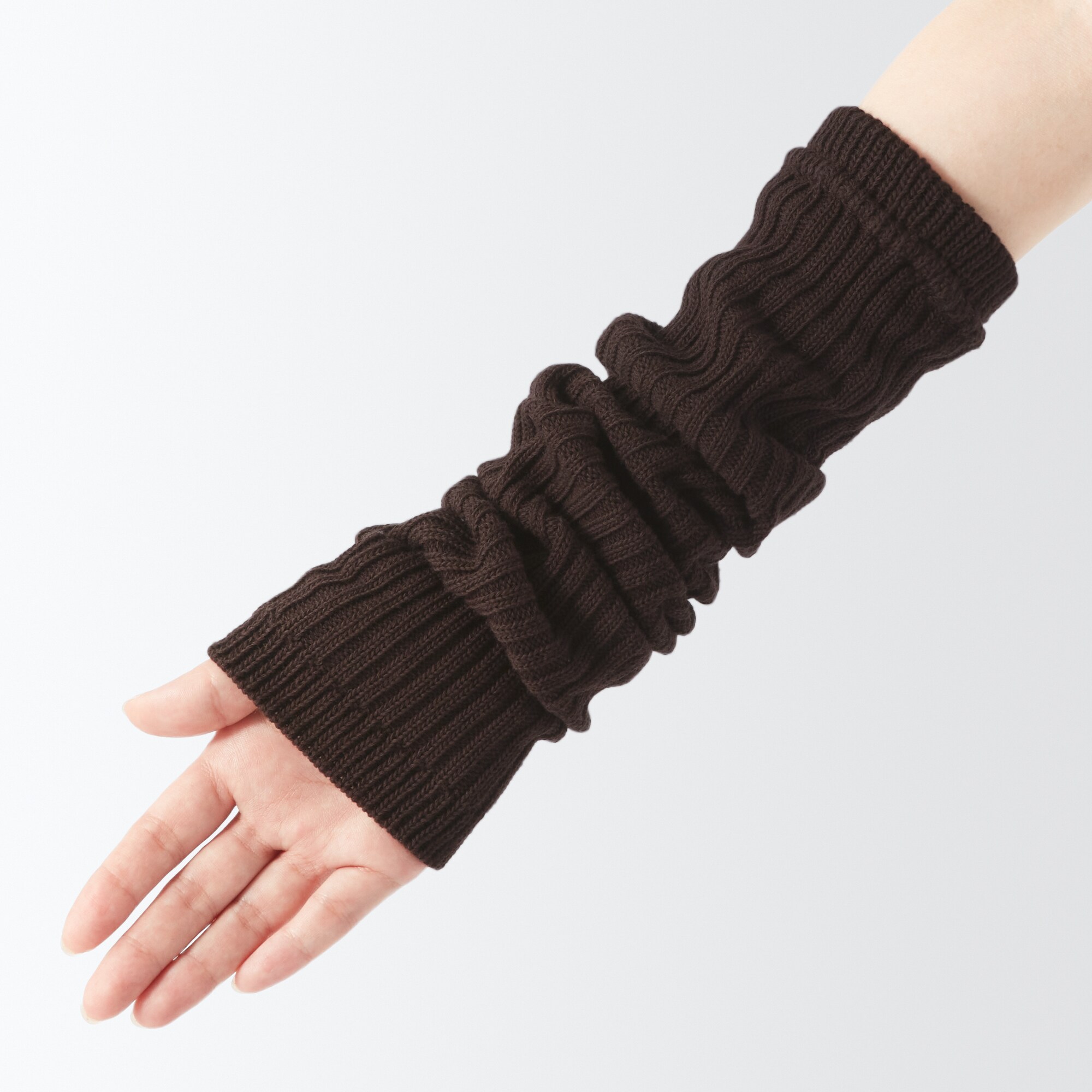 あったか綿　手にも使える　レッグウォーマー（ウール入り）