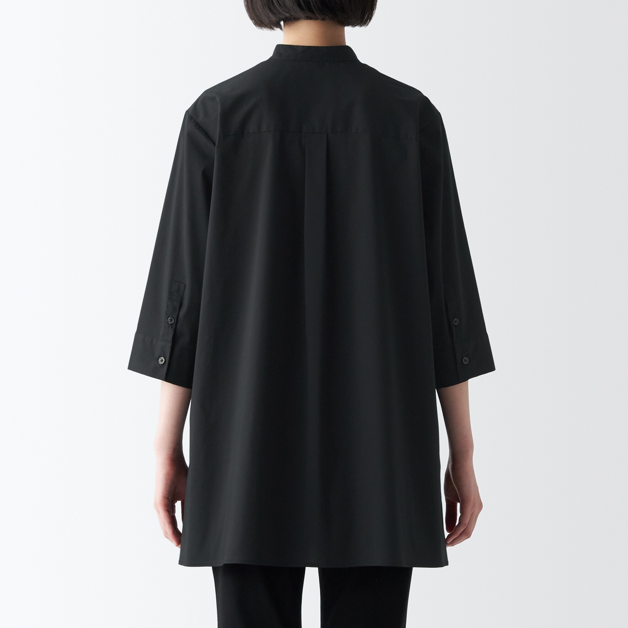 コットン混サテンチュニック