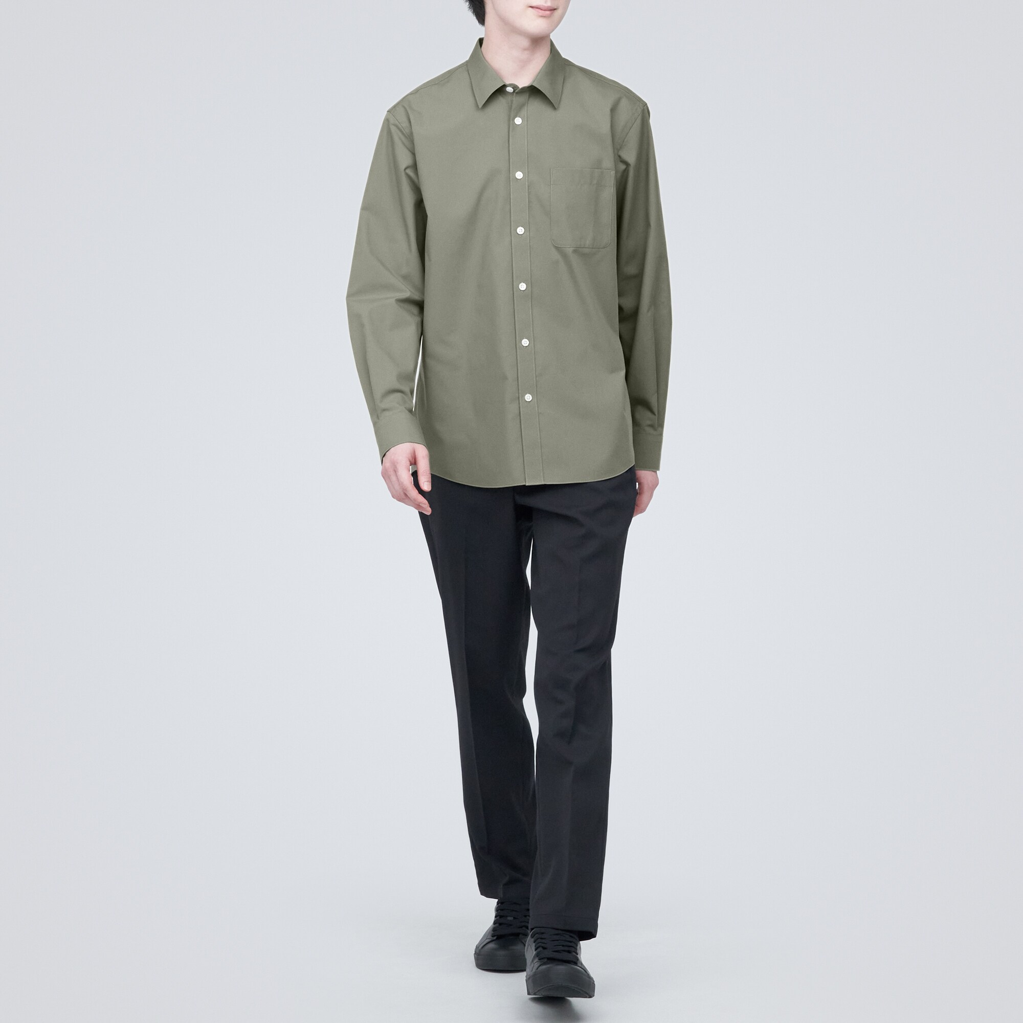 シワになりにくい長袖シャツ