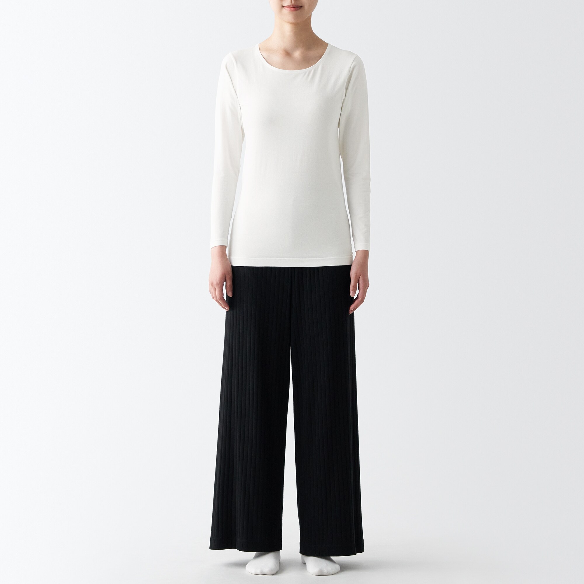 あったか綿　クルーネック長袖Ｔシャツ