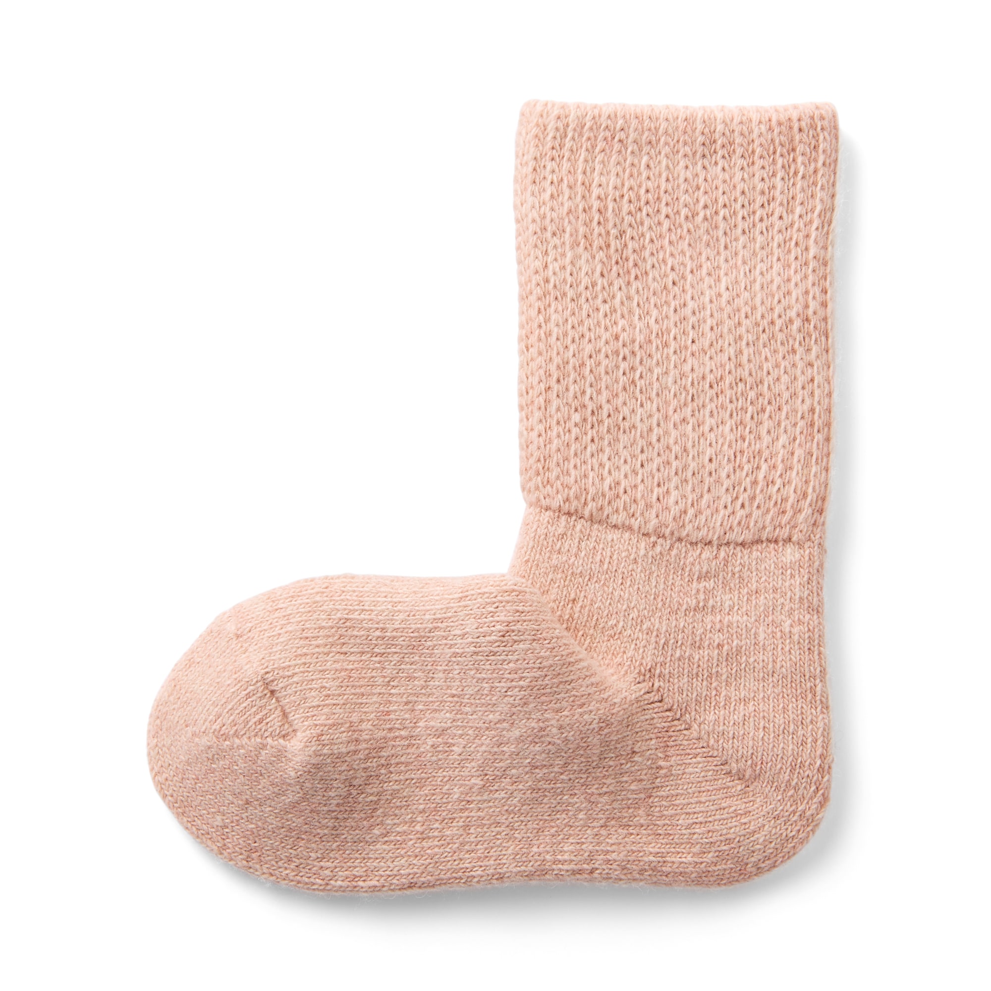 足なり直角　履き口やわらか　ヤク混　ルームソックス