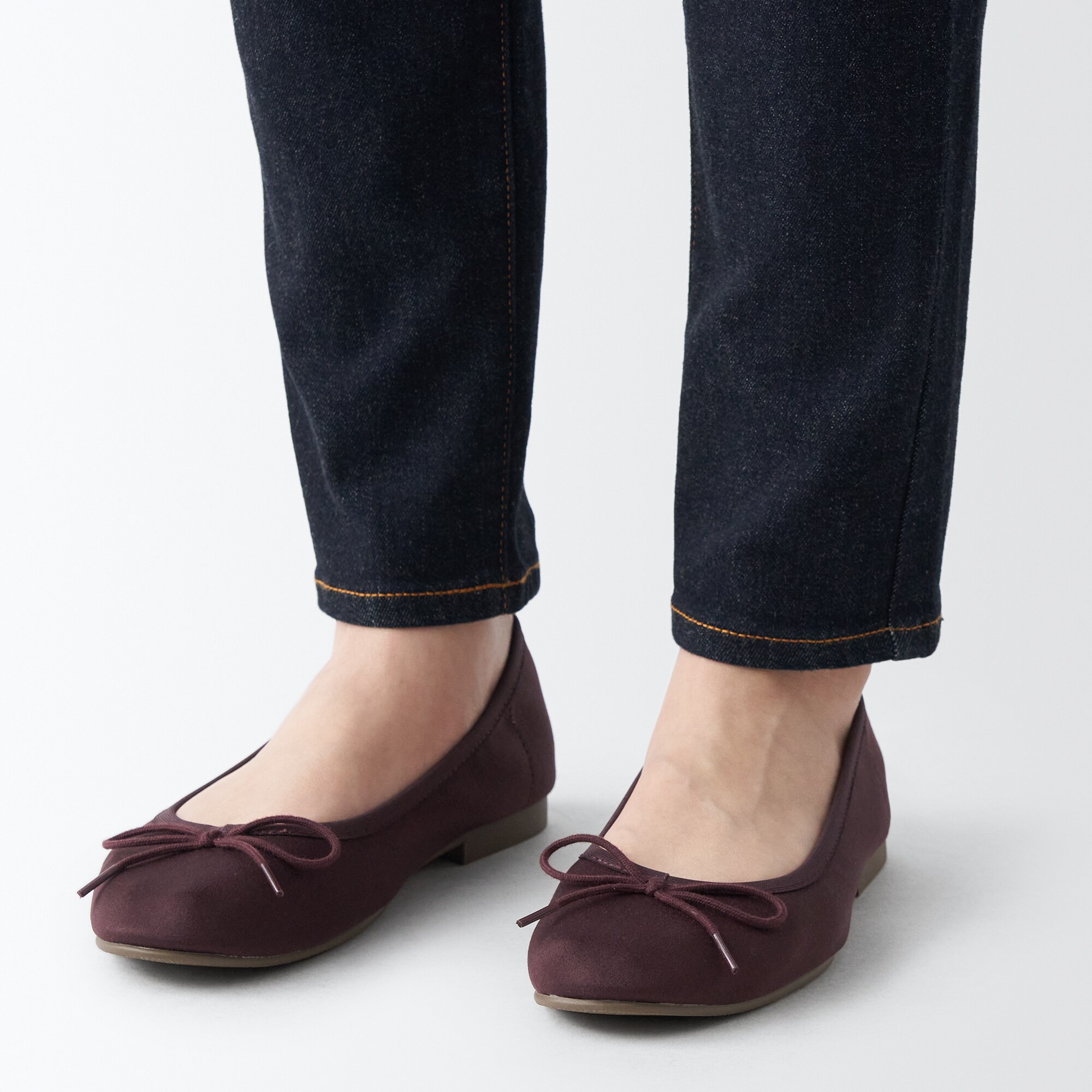 婦人　撥水リボンバレエシューズ