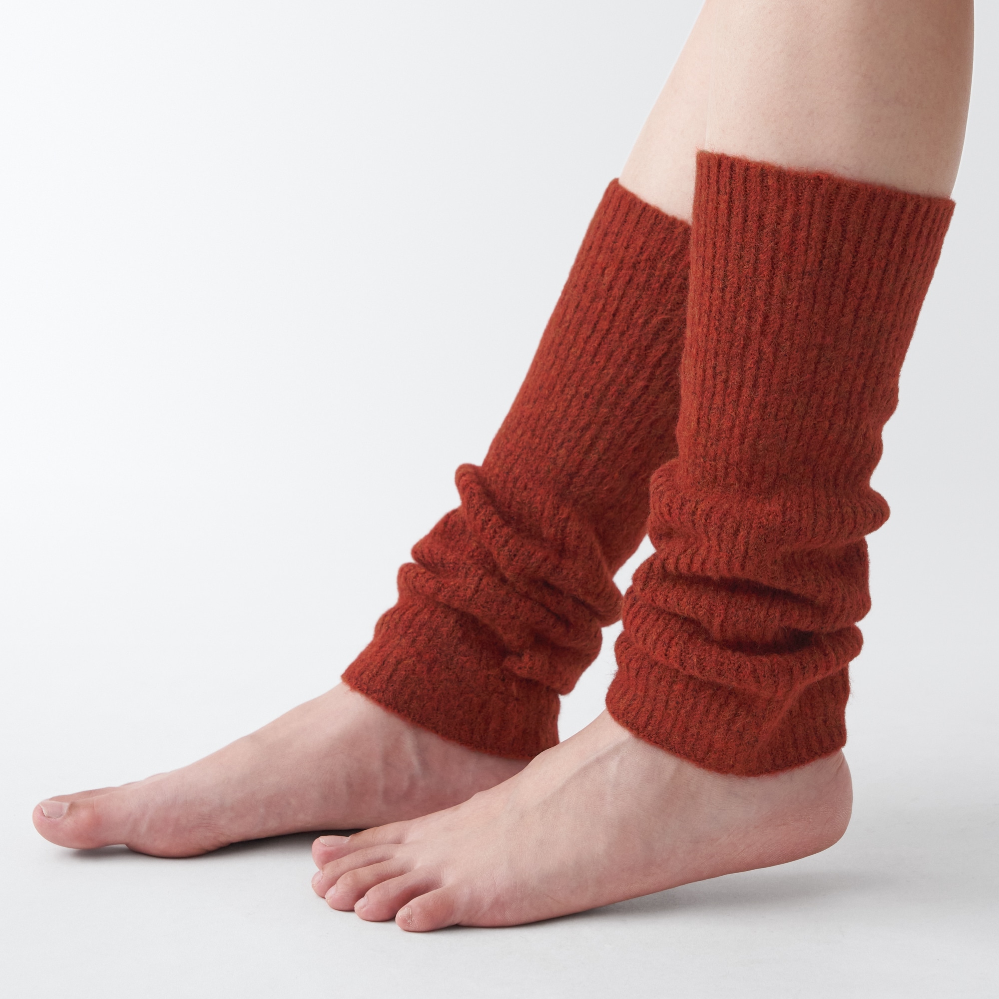 再生ポリエステル混　リブ編み　足にも使えるアームウォーマー