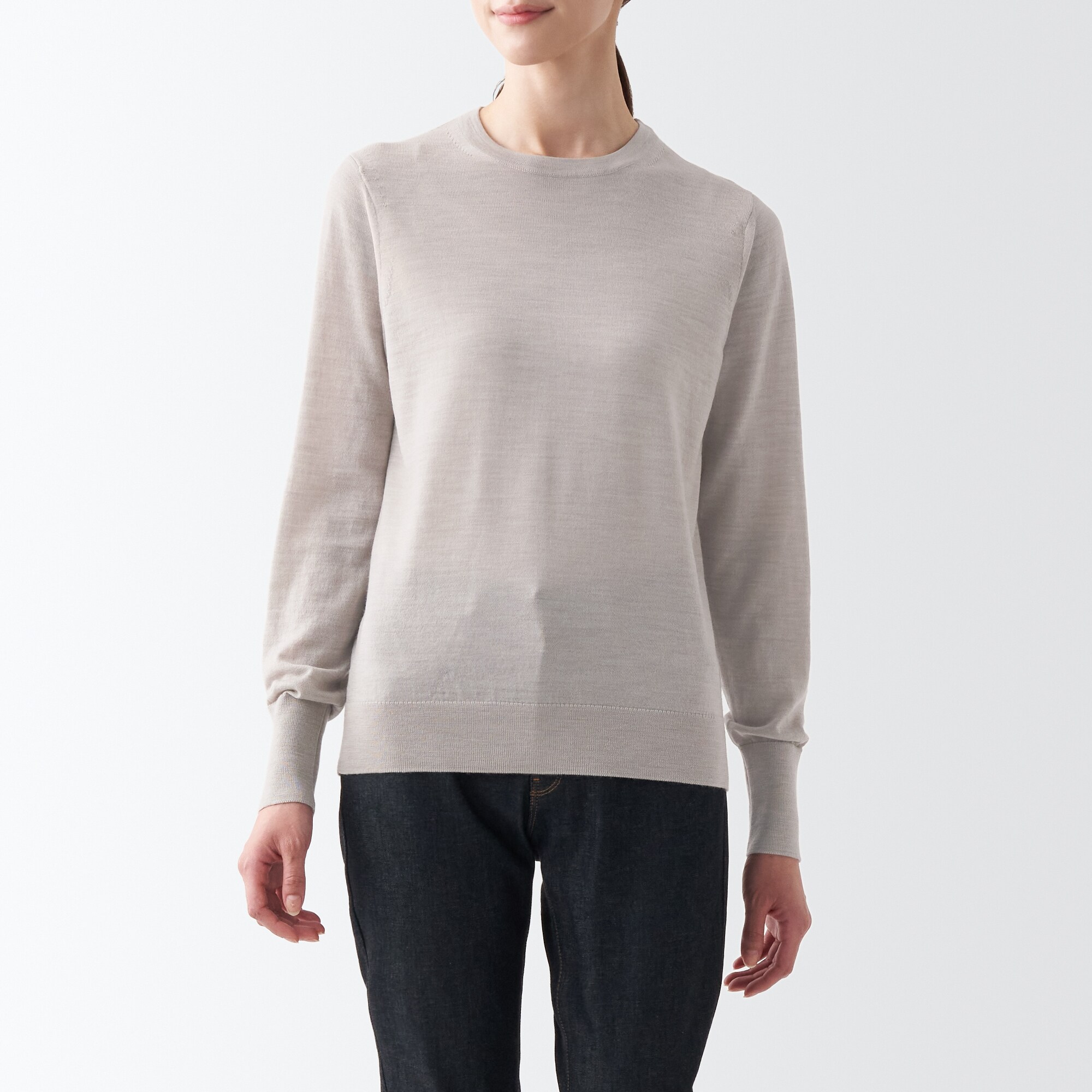 メリノウールクルーネックセーター