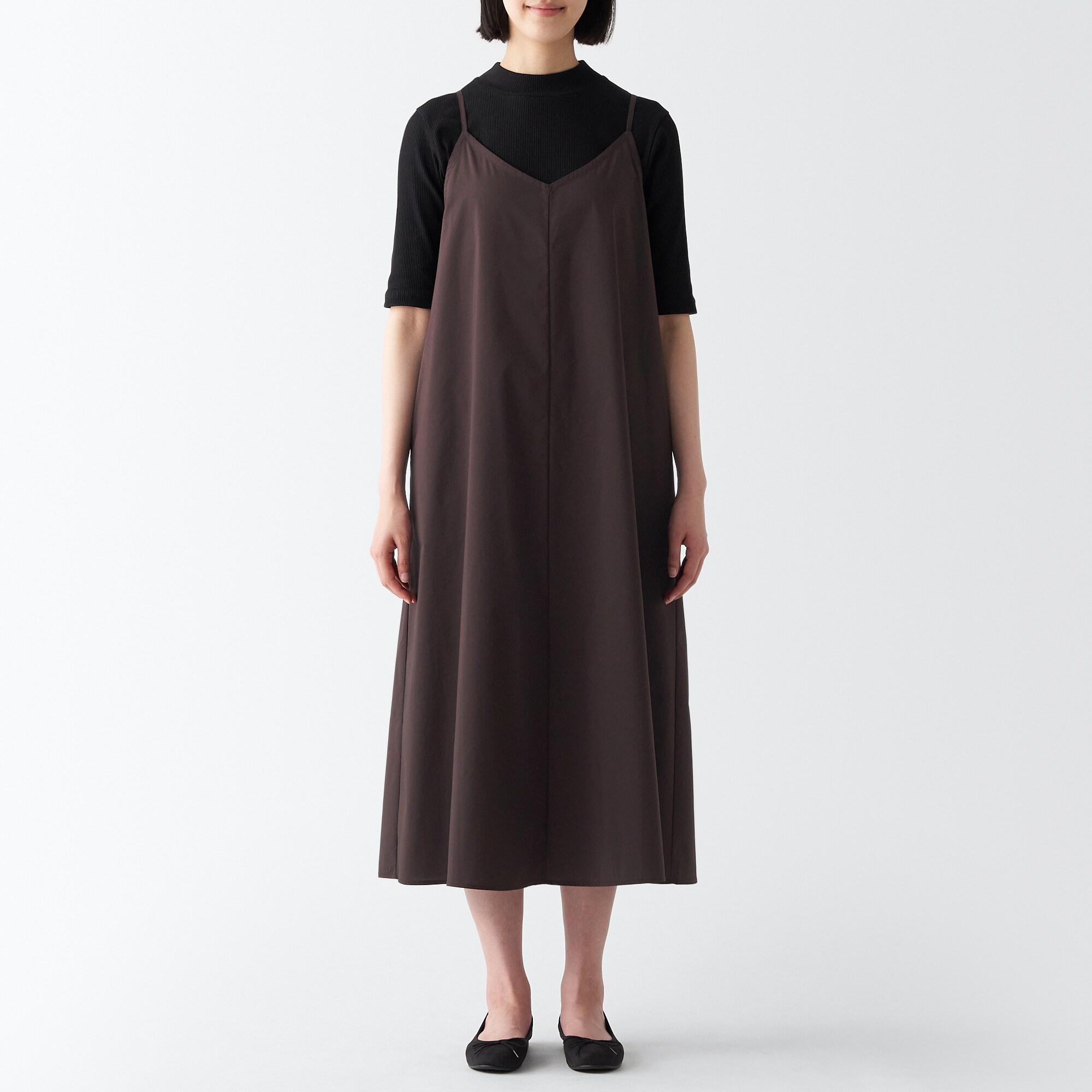 乾きやすいブロードキャミソールワンピース