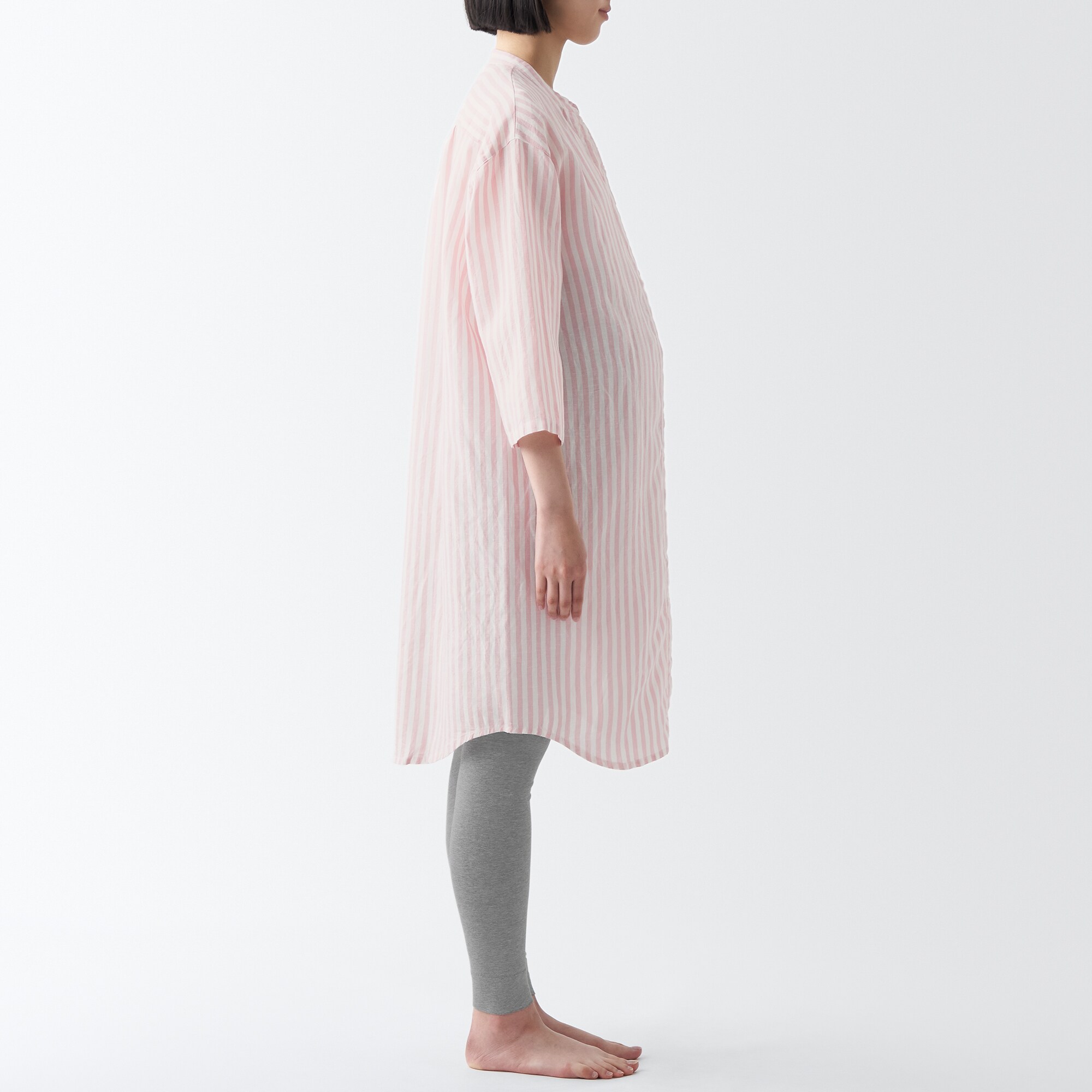 天然由来の接触冷感　リヨセルリネン五分袖パジャマ（マタニティ）