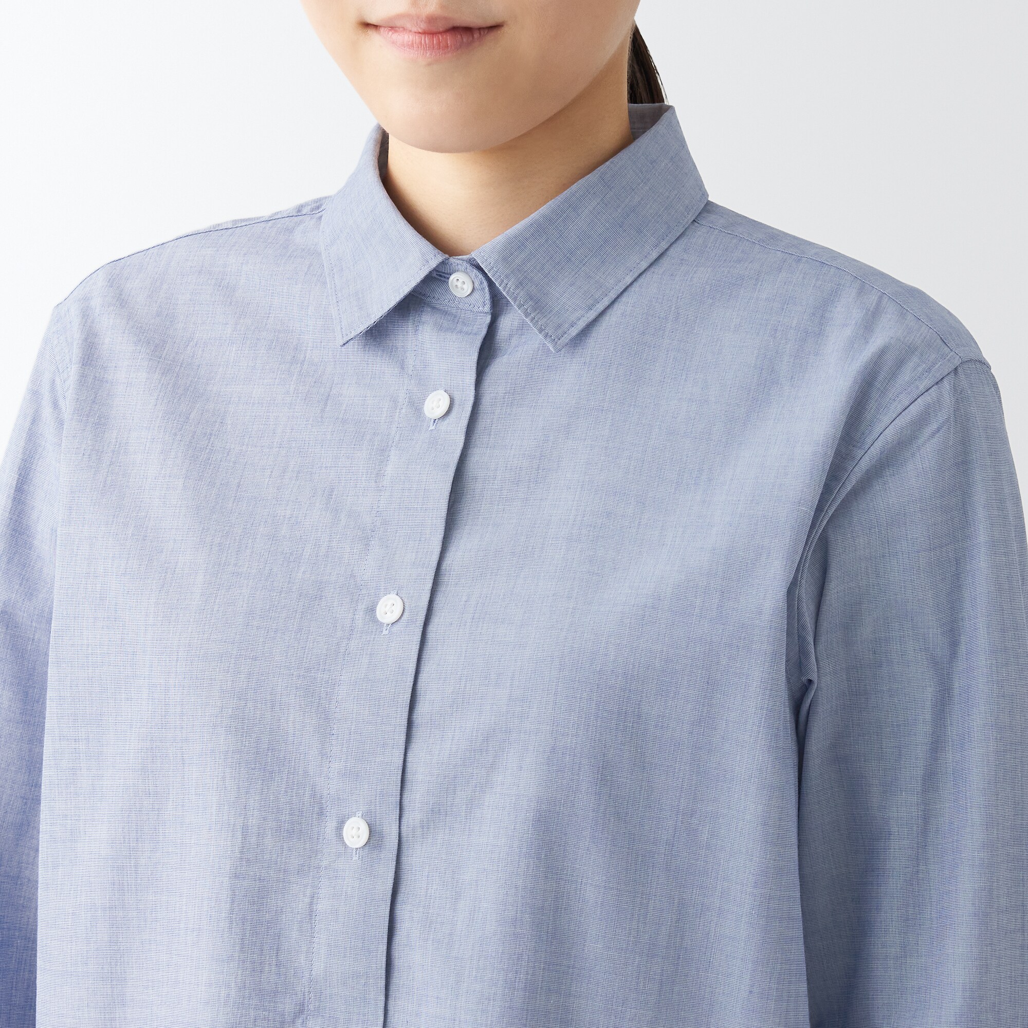 洗いざらしブロードレギュラーカラーシャツ