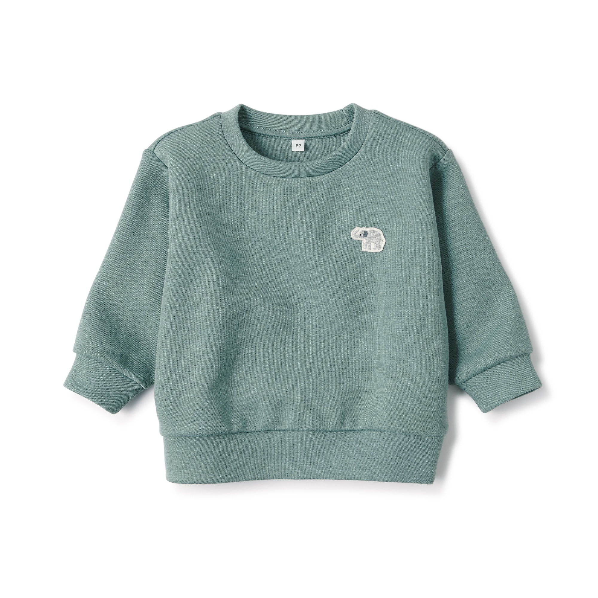 ベビー　あたまするっと刺繍二重編みスウェットシャツ