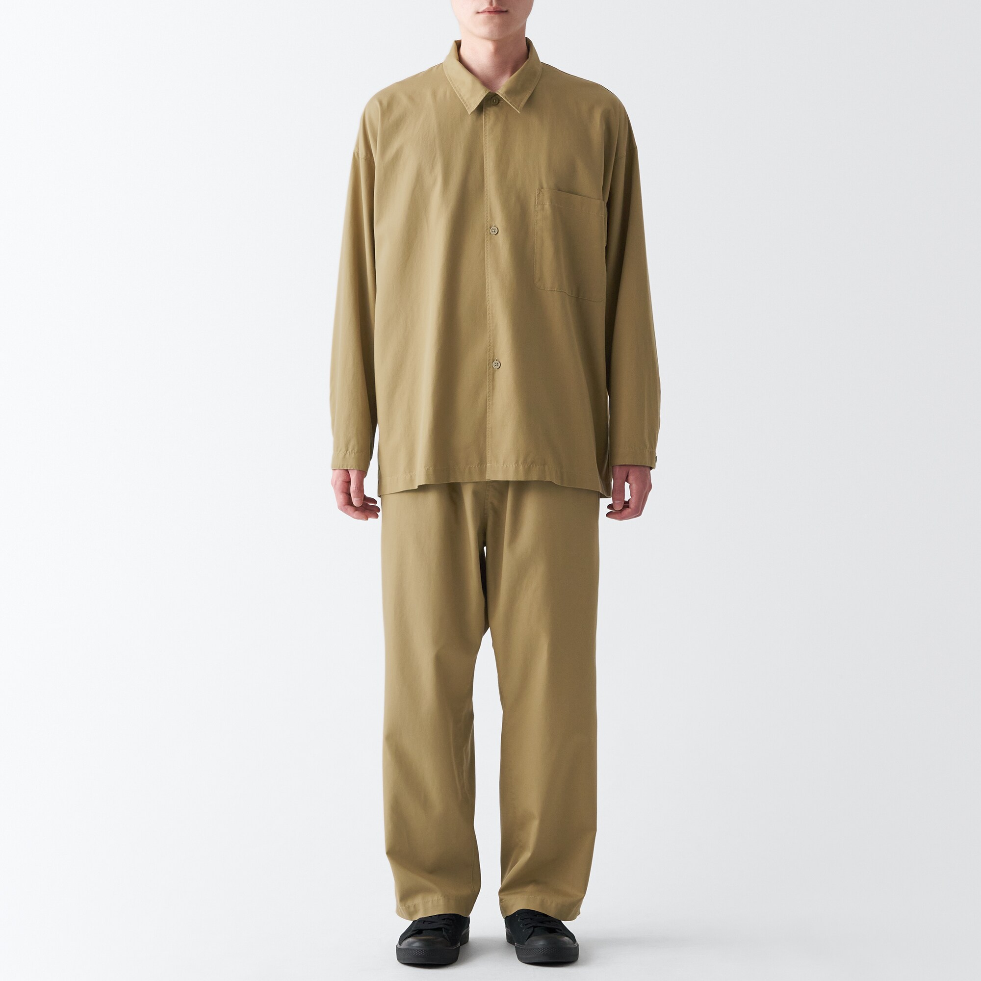 洗いざらしリヨセル混イージーパンツ