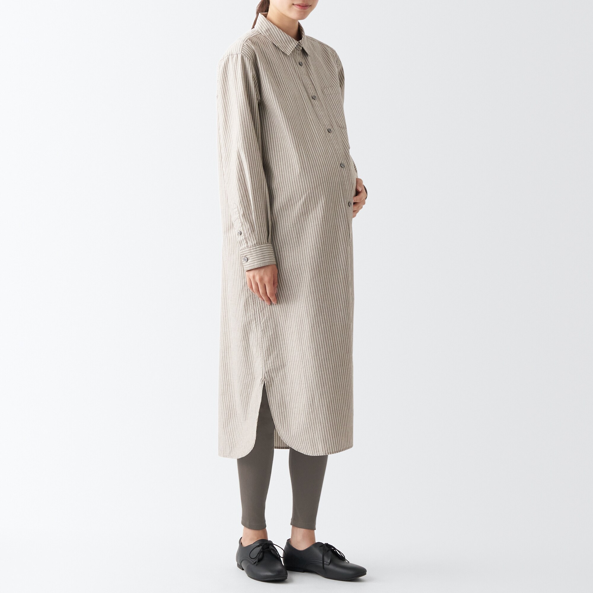 ストレッチリブ編み　腹巻つきレギンス（十分丈）