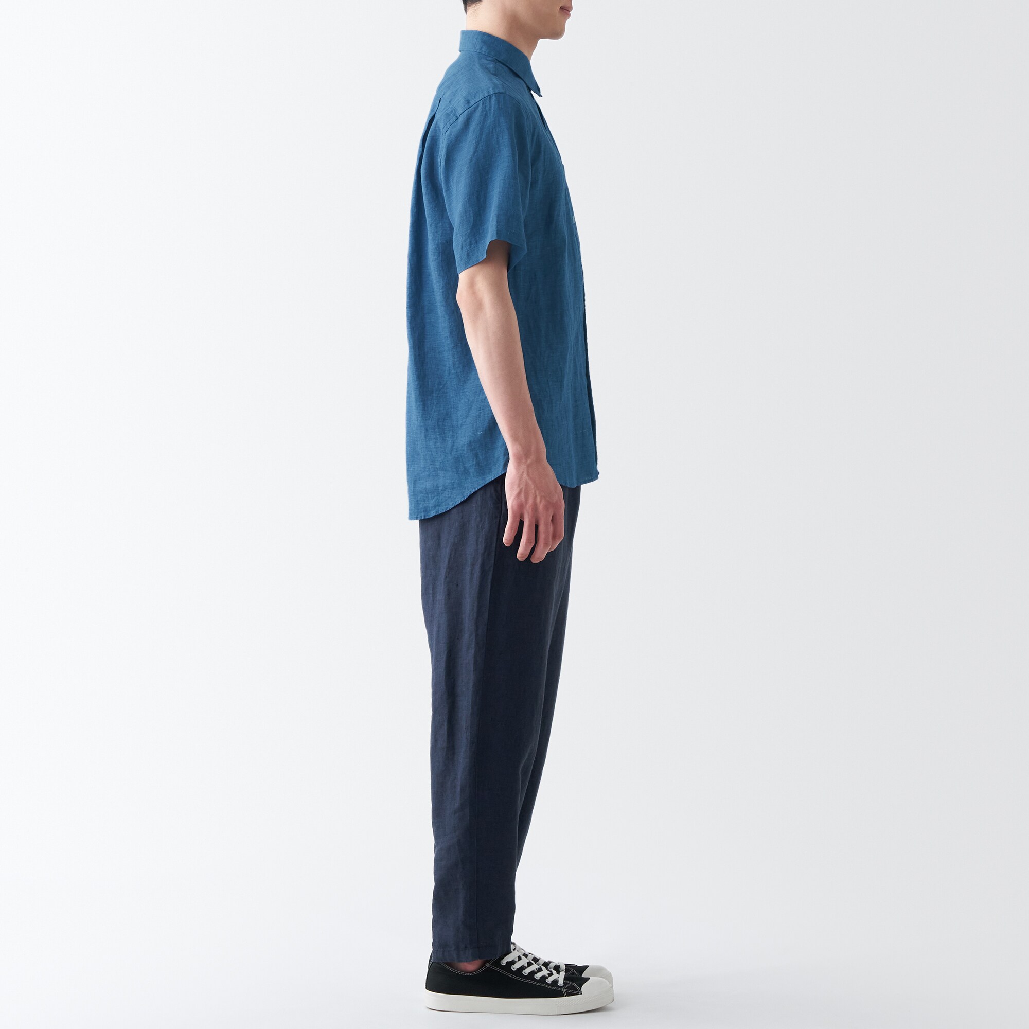 ヘンプ洗いざらし半袖シャツ