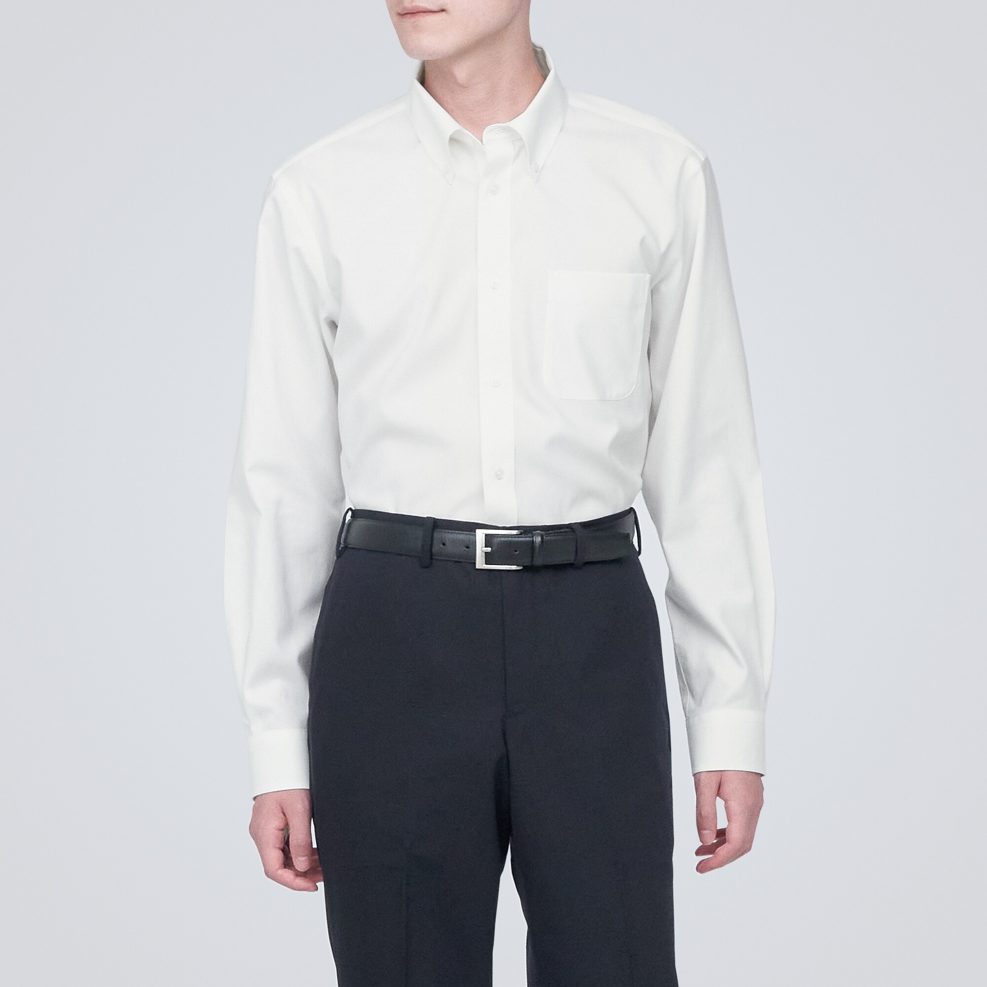 ノンアイロンビジネスボタンダウン長袖シャツ