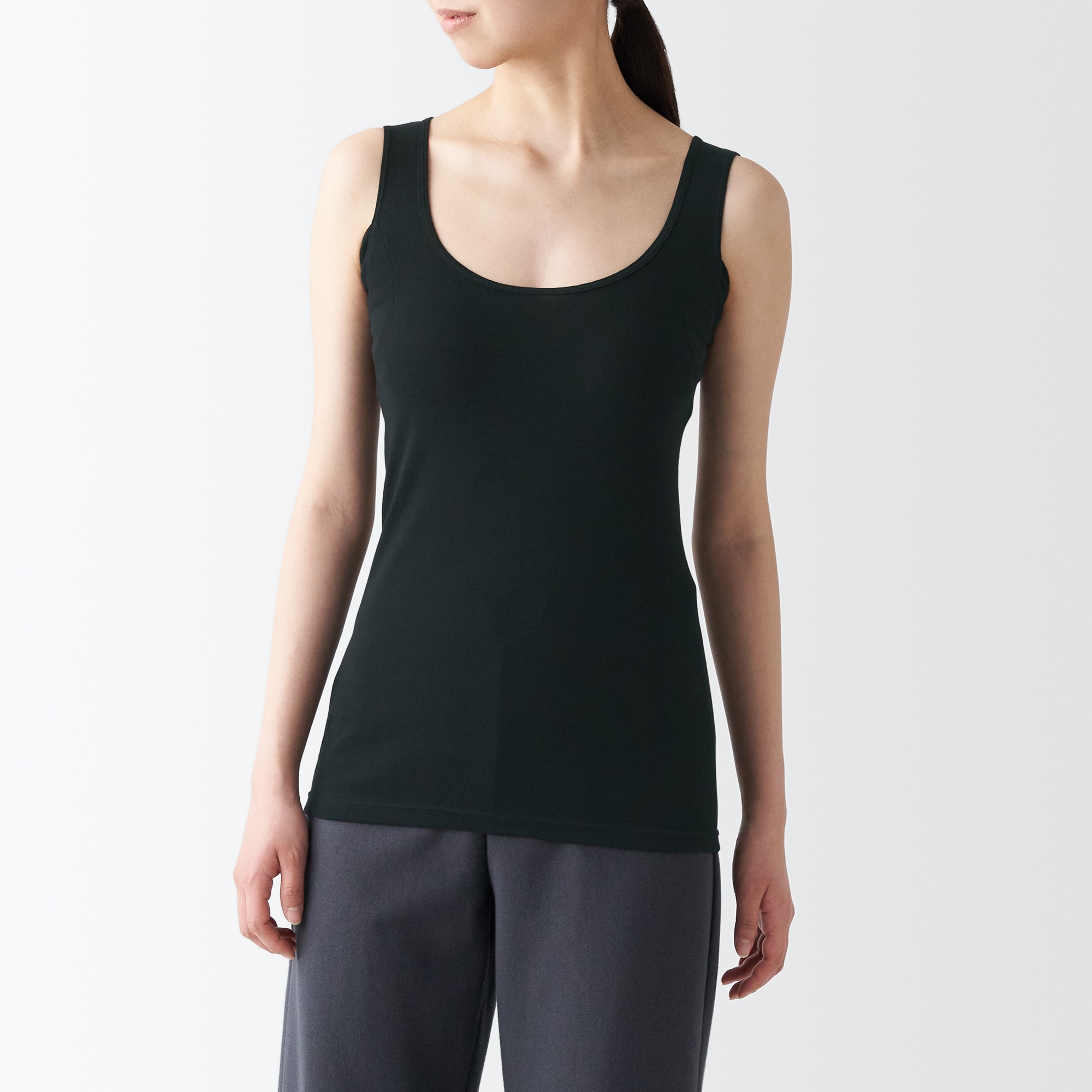 さらっと綿　汗取りパッド付きタンクトップ