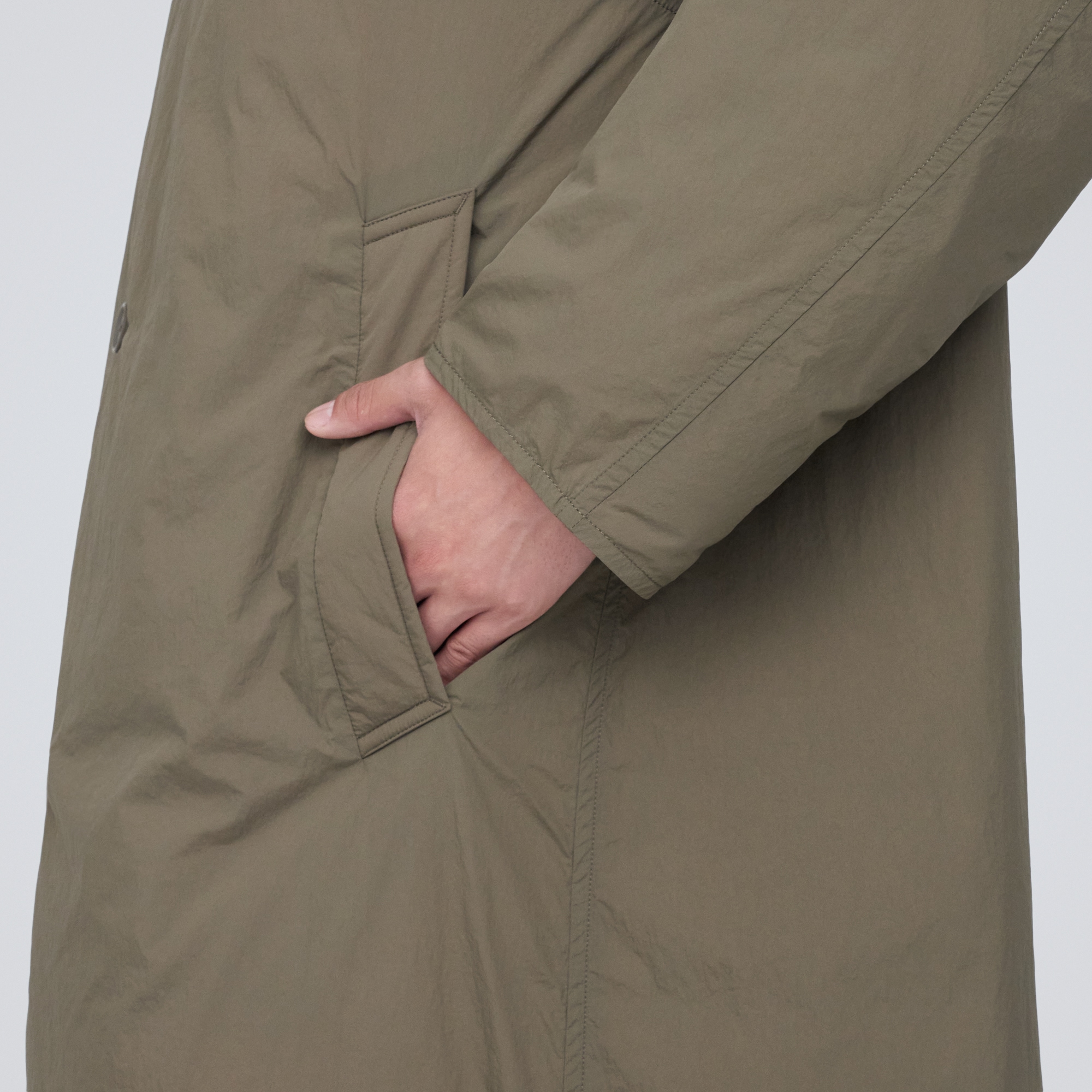 軽量ダウンステンカラーコート（帯電防止裏地）