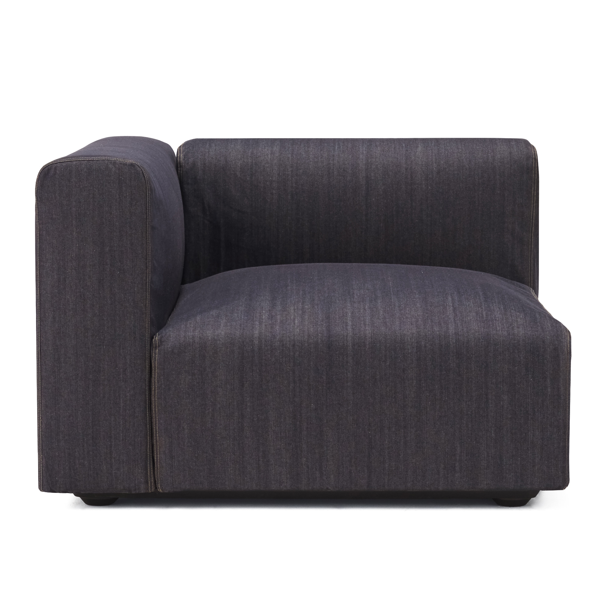 【カバー】綿デニムユニットソファアーム付・大・幅９８ｃｍ用カバー／ネイビー