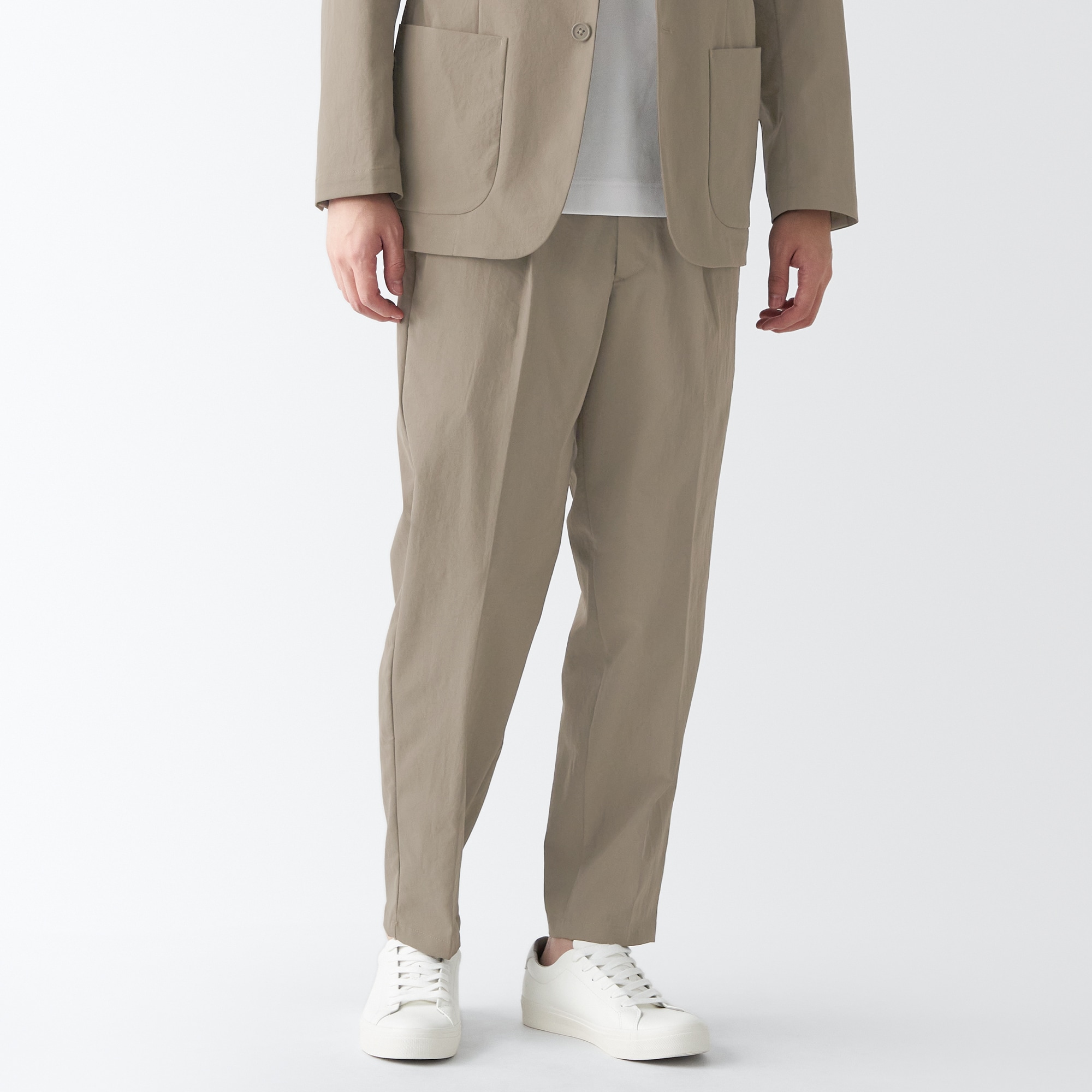 【セットアップ可能】撥水ストレッチワンタックパンツ