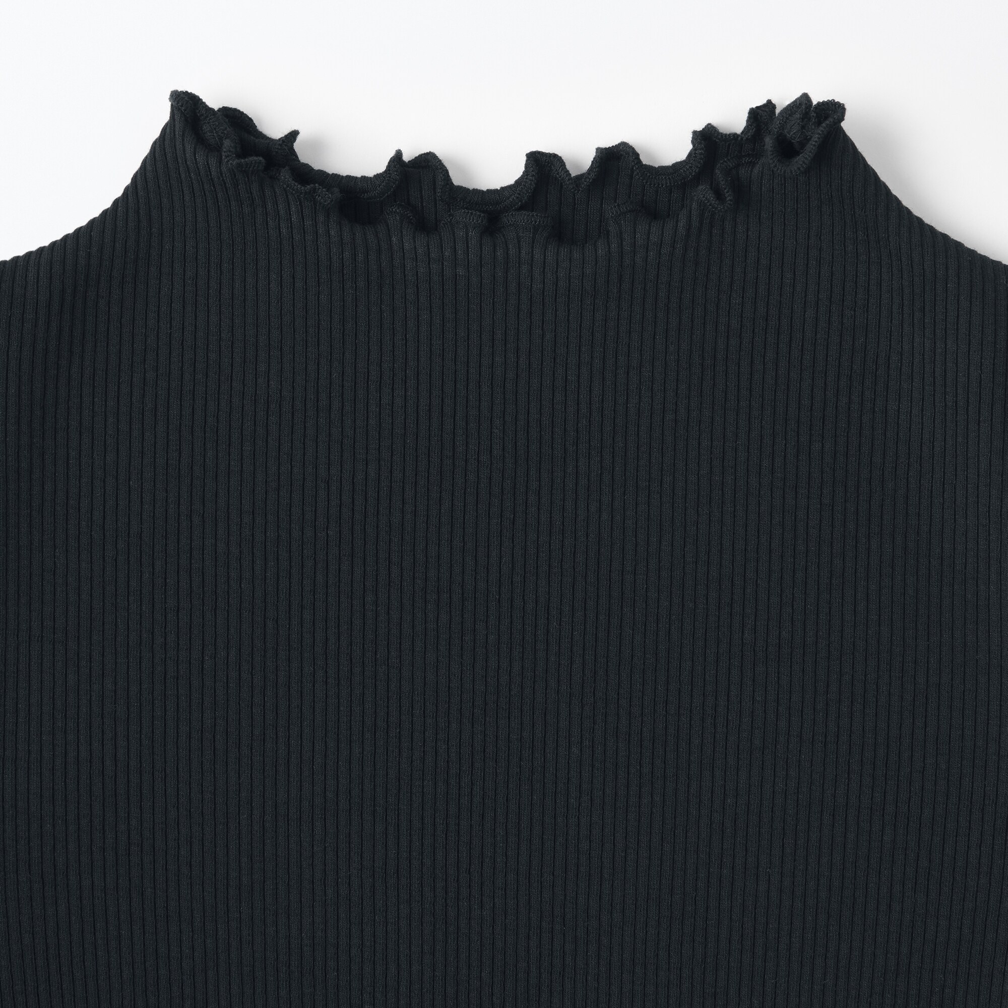 キッズ　ストレッチリブ編みモックネック長袖Ｔシャツ