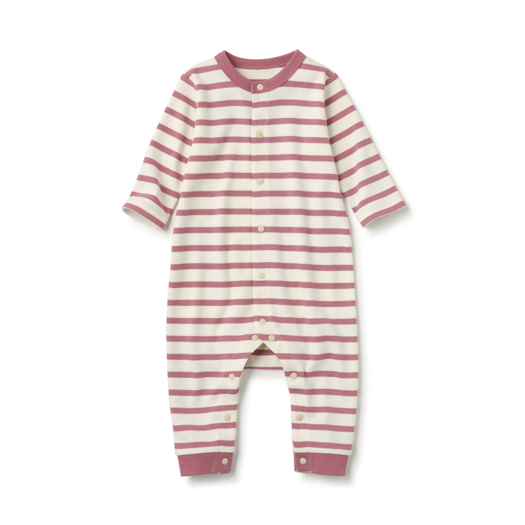 起毛スムース編み長袖カバーオール（ベビー）