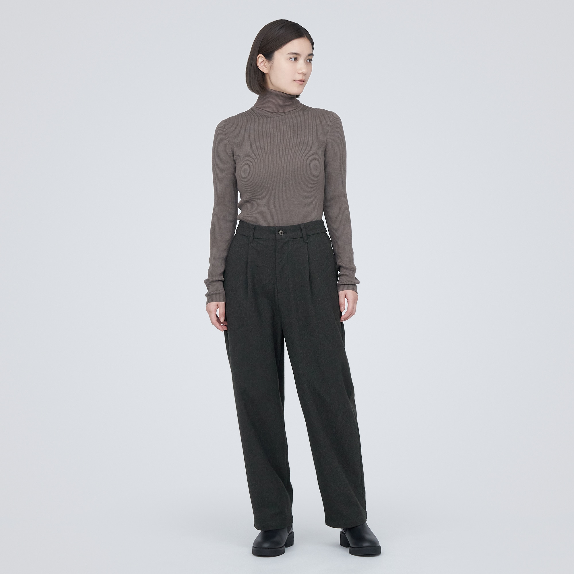 ストレッチ起毛タックパンツ