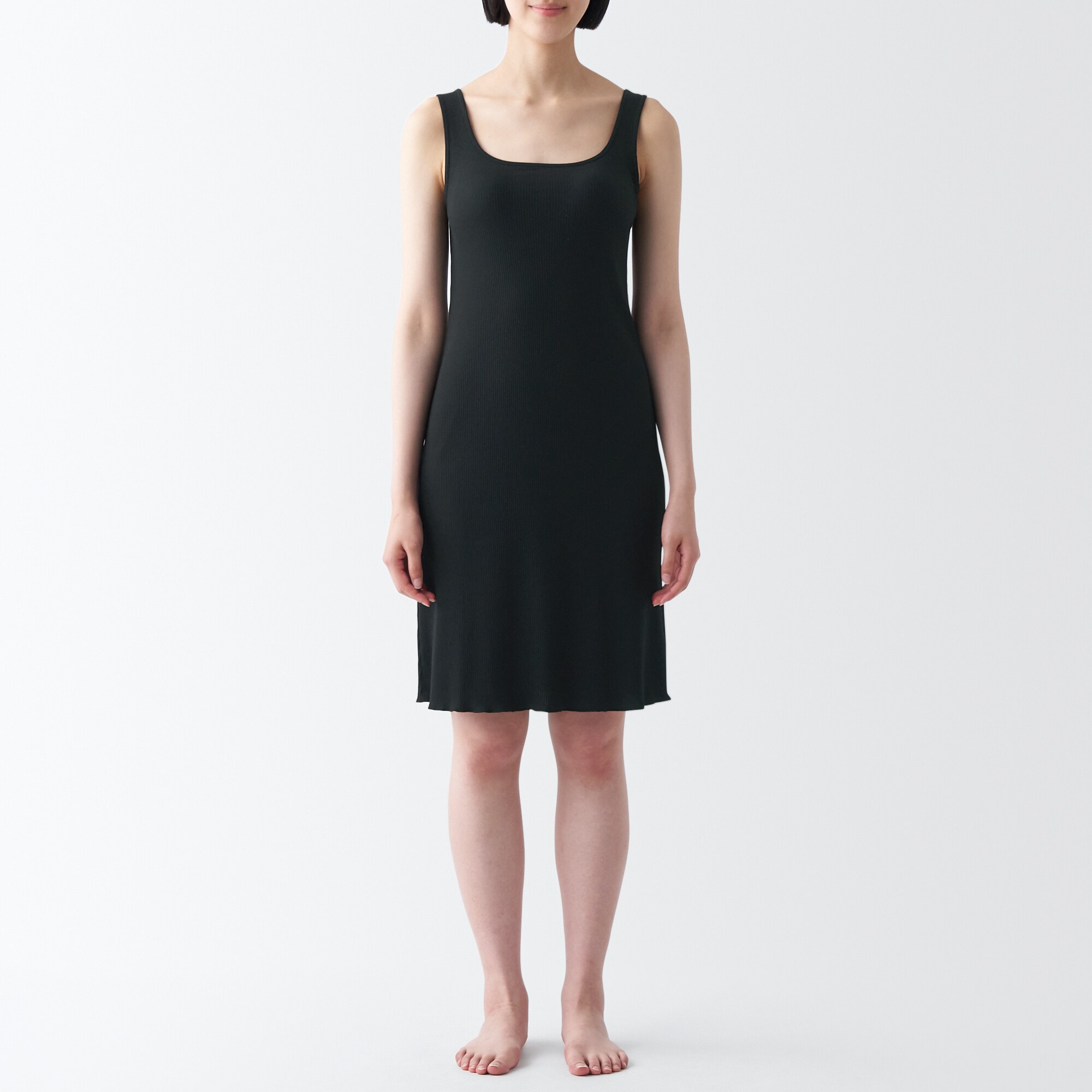 なめらかリブブラタンクトップワンピース