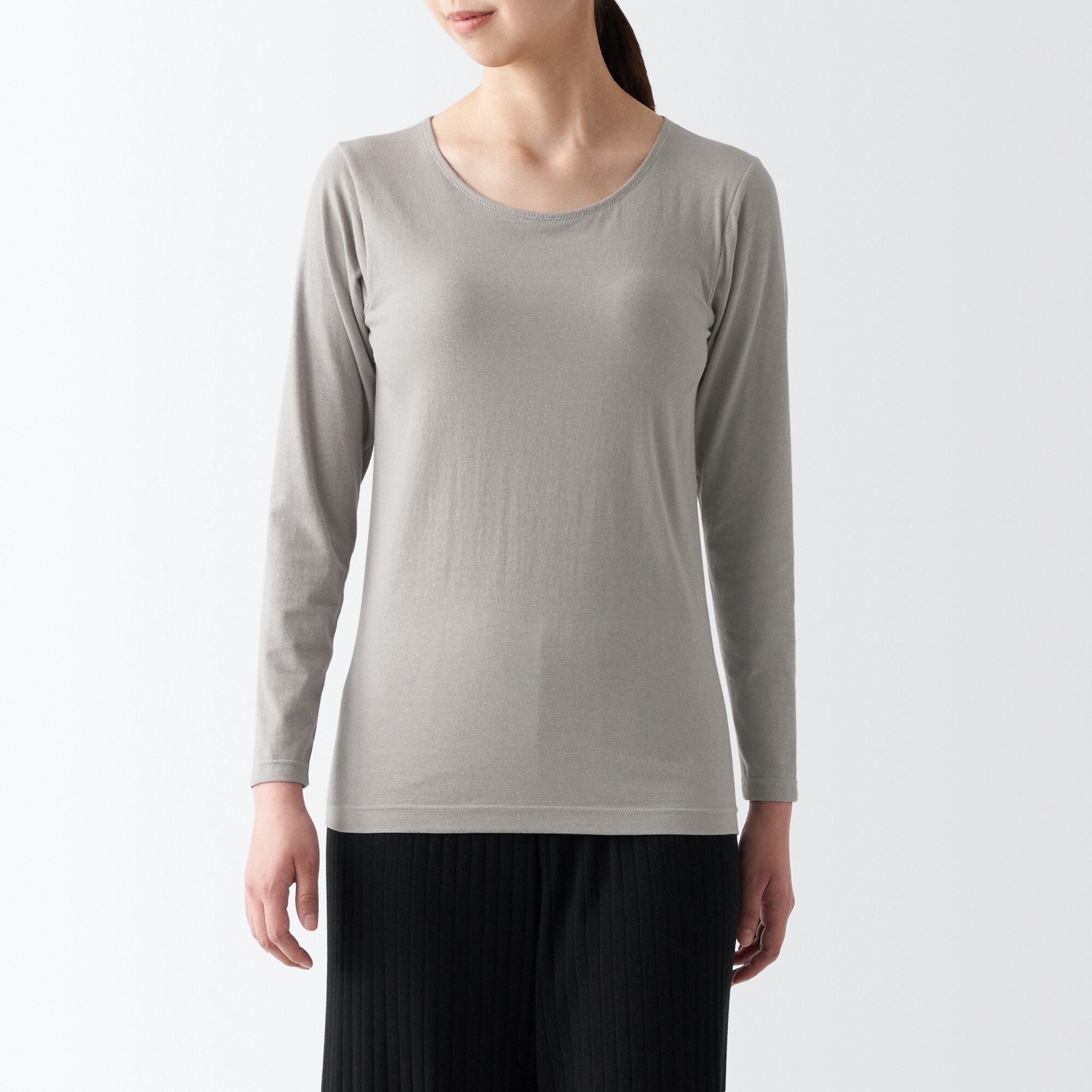 あったか綿　ブラ長袖Ｔシャツ