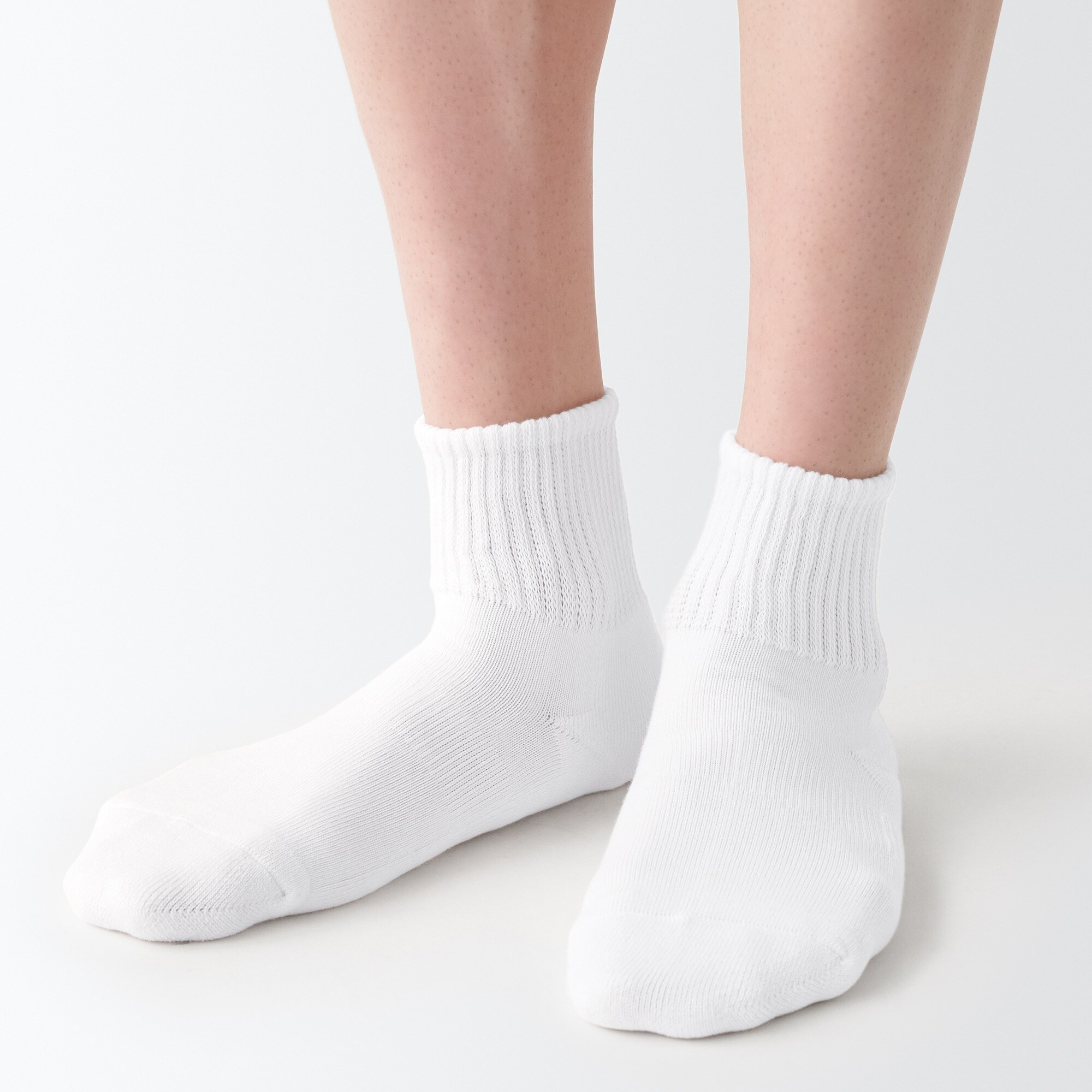 足なり直角　パイル編み　厚手ショート丈靴下（無地／紳士）