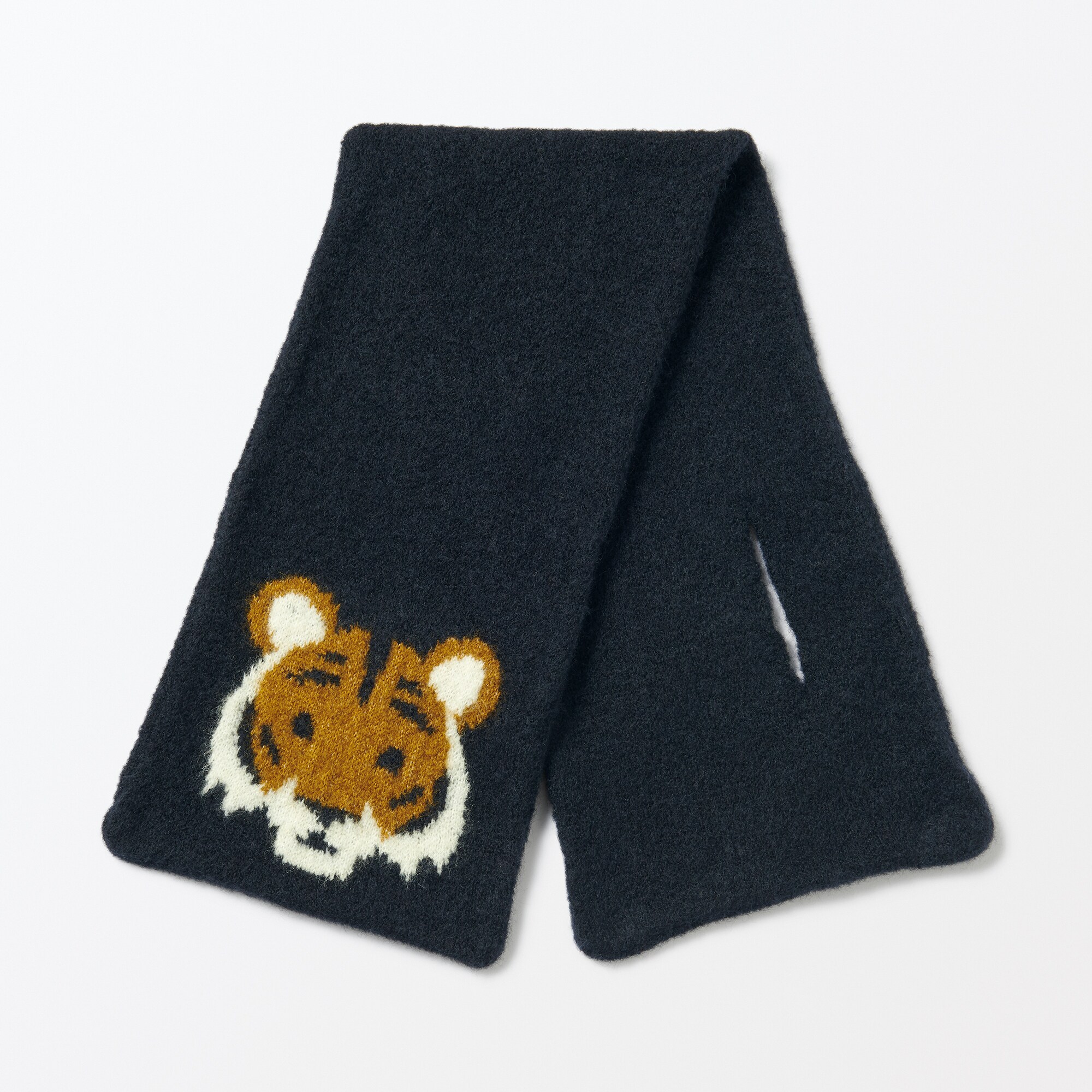 再生ポリエステル混　のびのび　動物マフラー（キッズ）