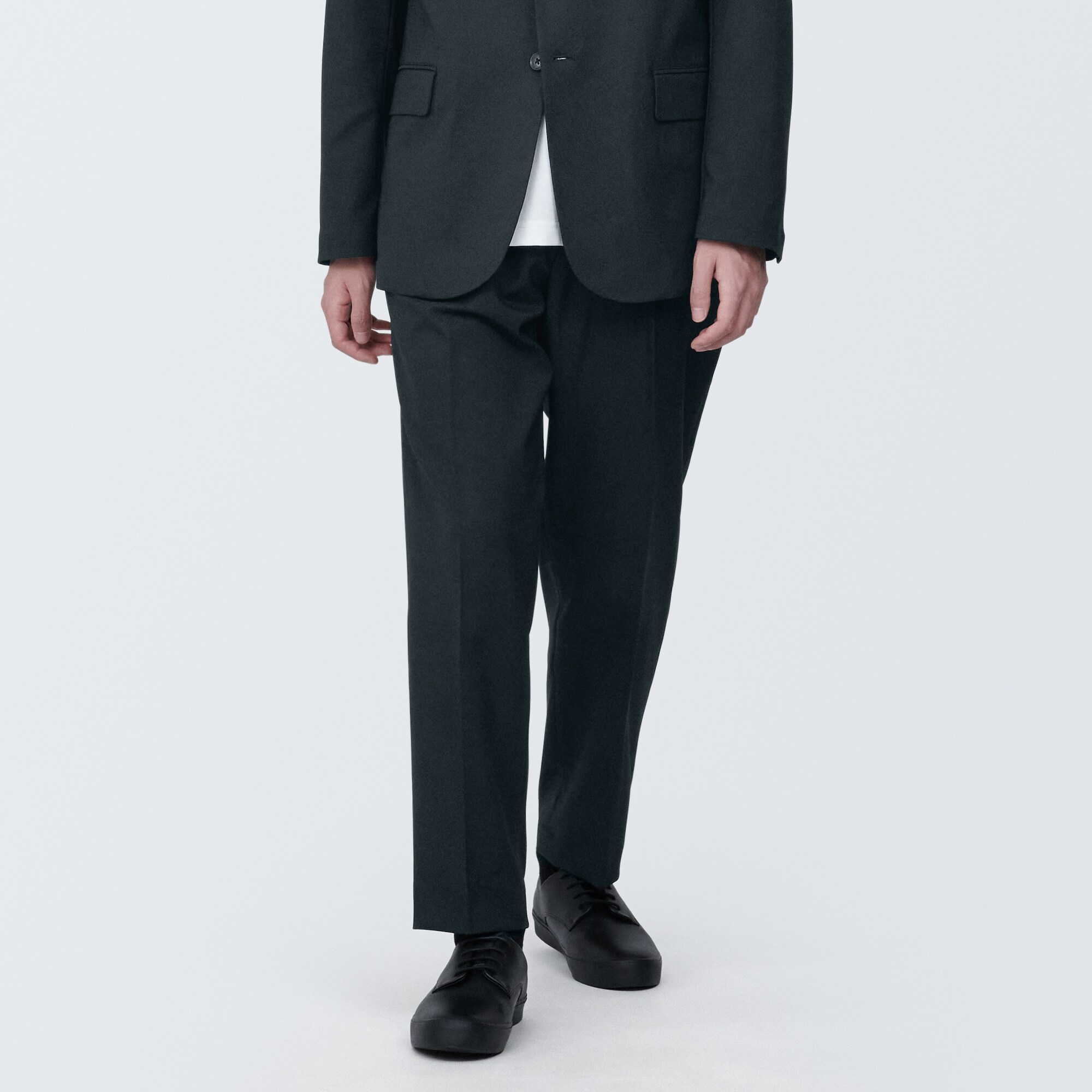 紳士　シワになりにくいストレッチワンタックパンツ