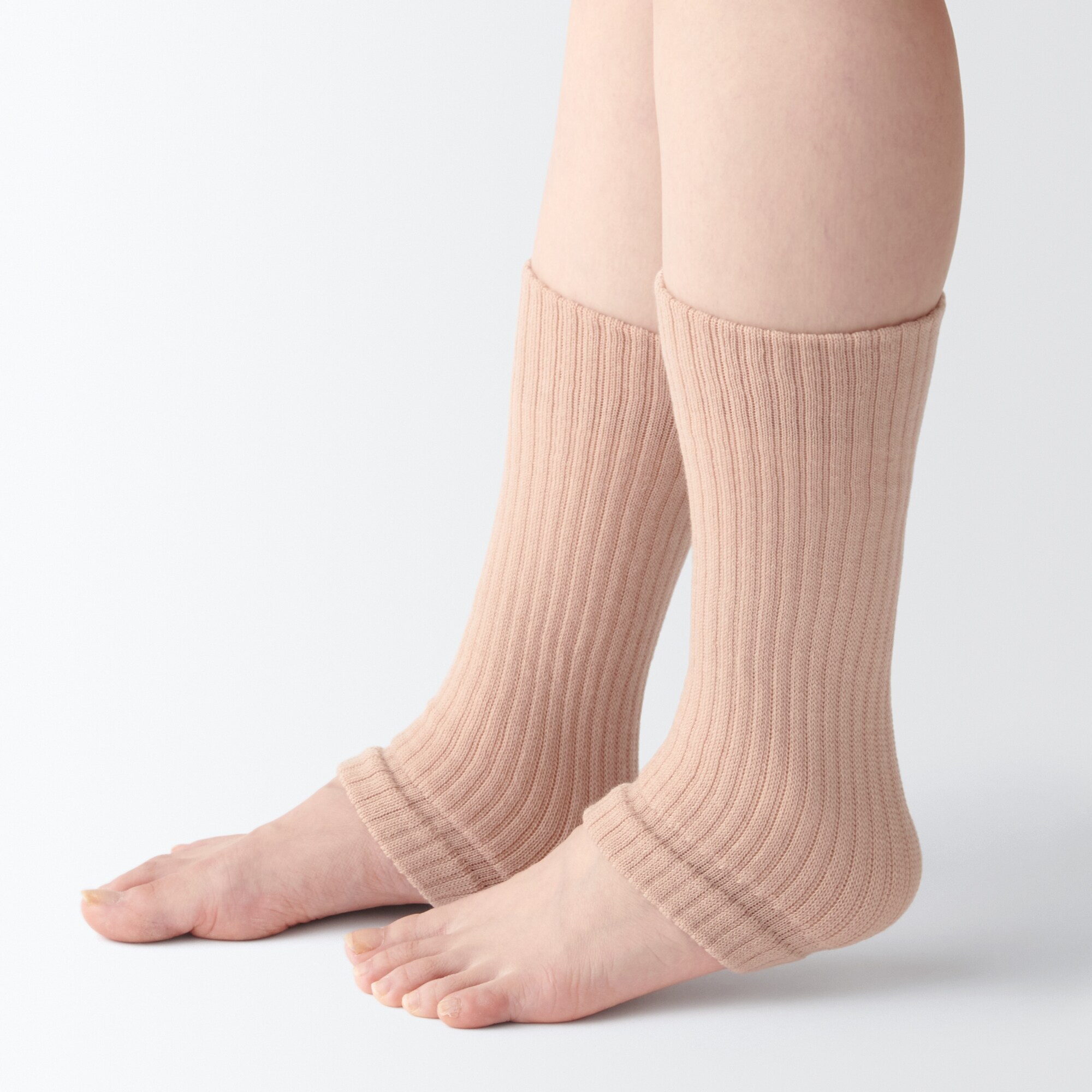 ウール混　二重編み　組み合わせられる　レッグウォーマー（数量限定）