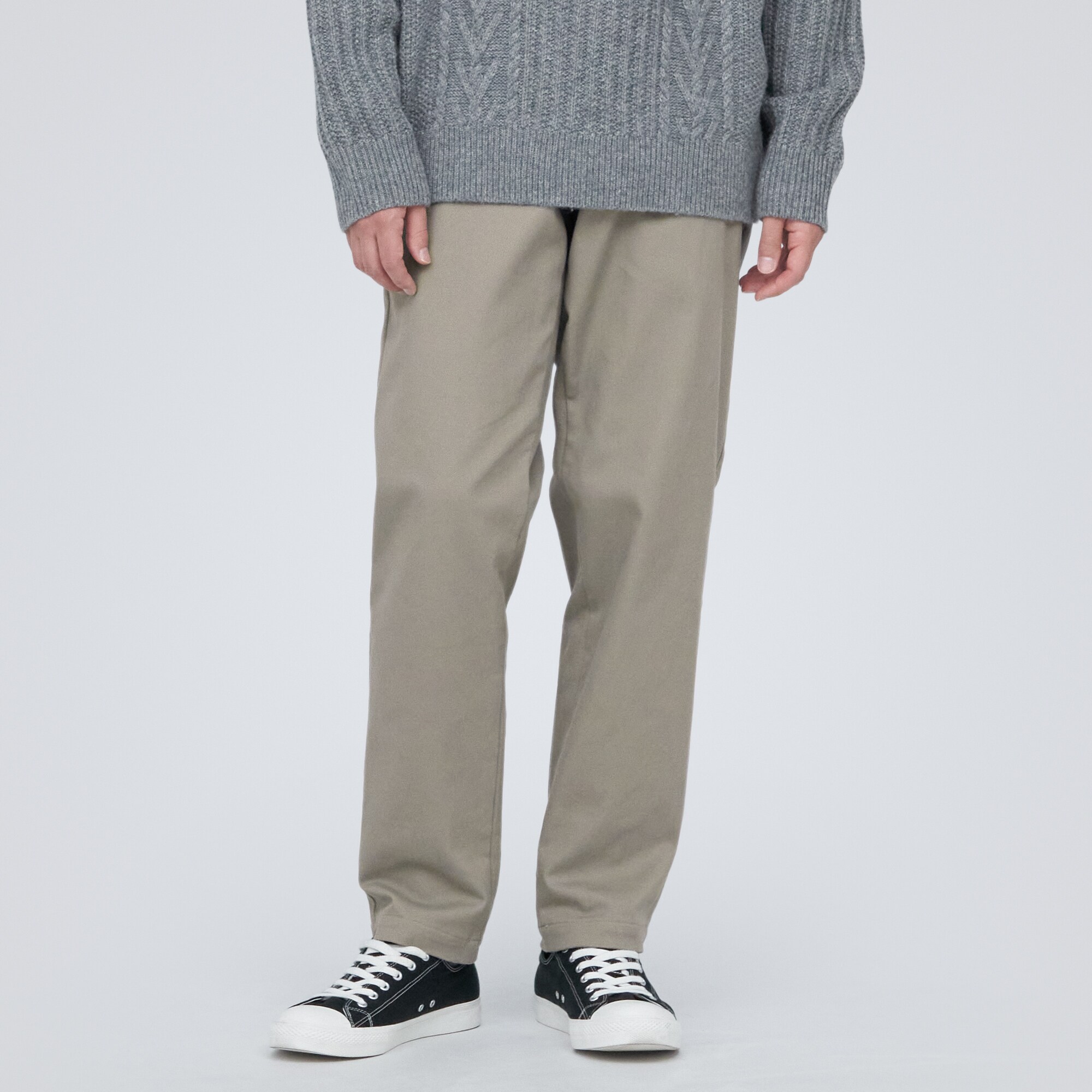 裏起毛ストレッチツイルテーパードパンツ