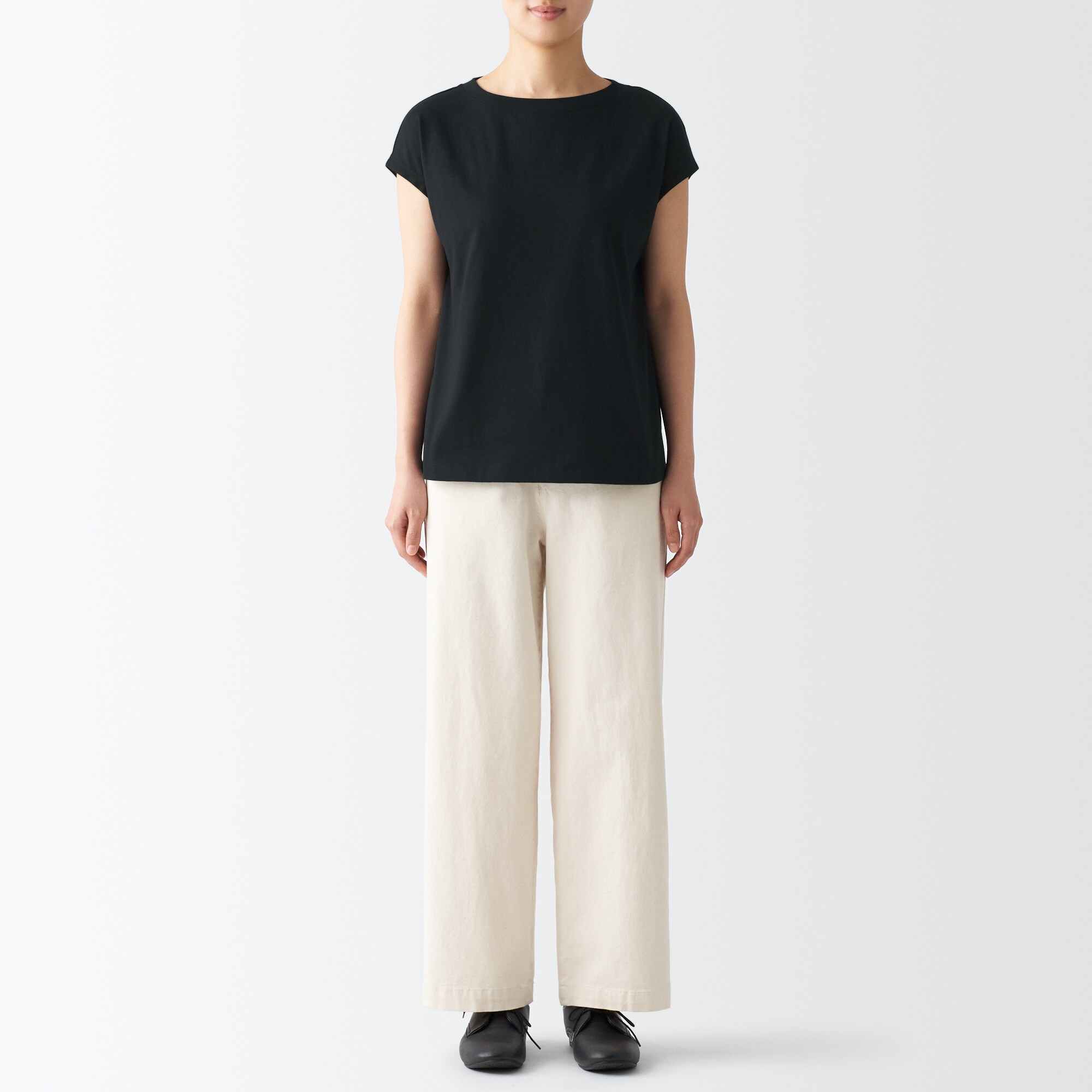 天竺編みフレンチスリーブＴシャツ